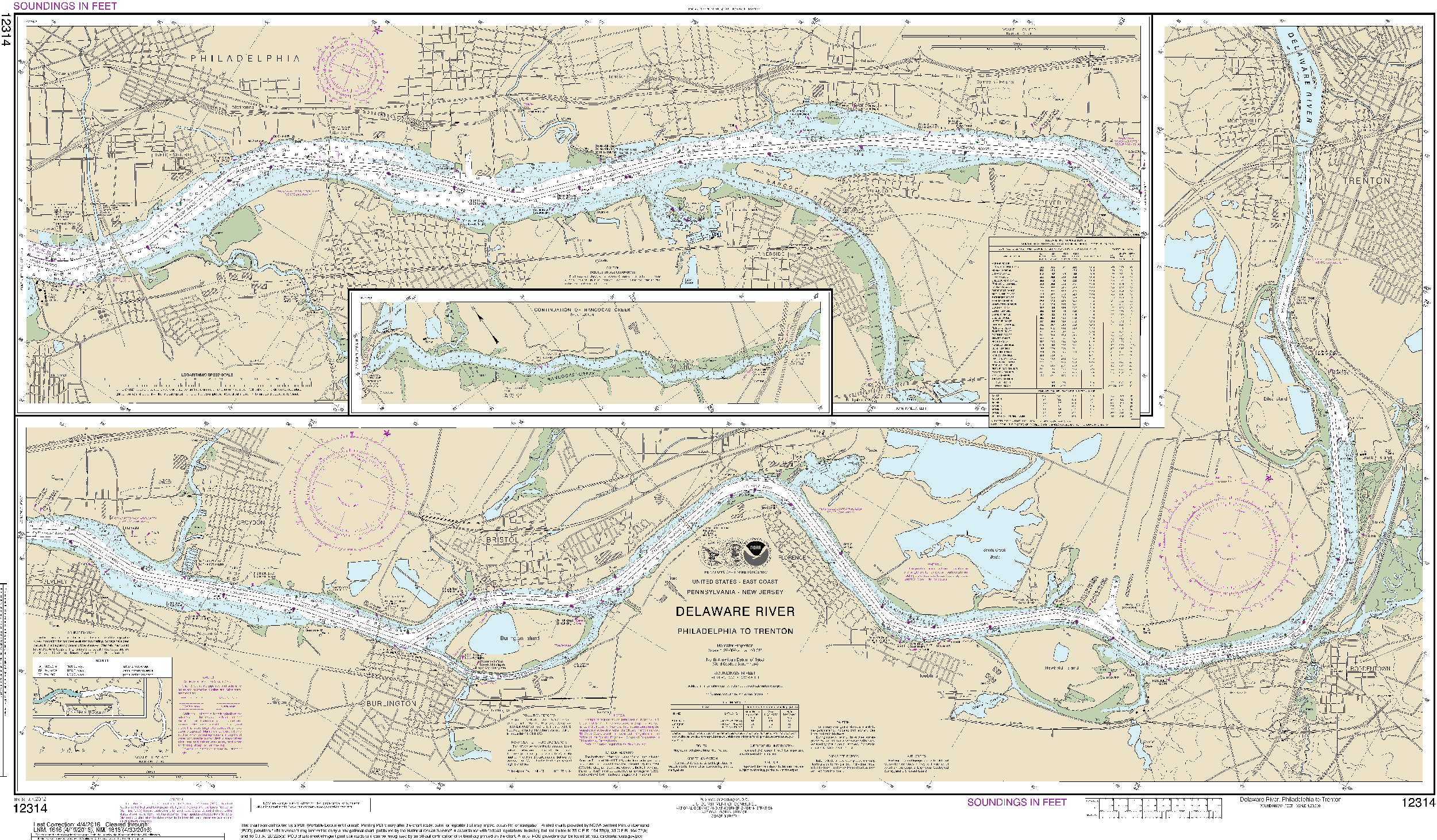 NOAA Nautical Chart 12314: Delaware River Philadelphia to Trenton