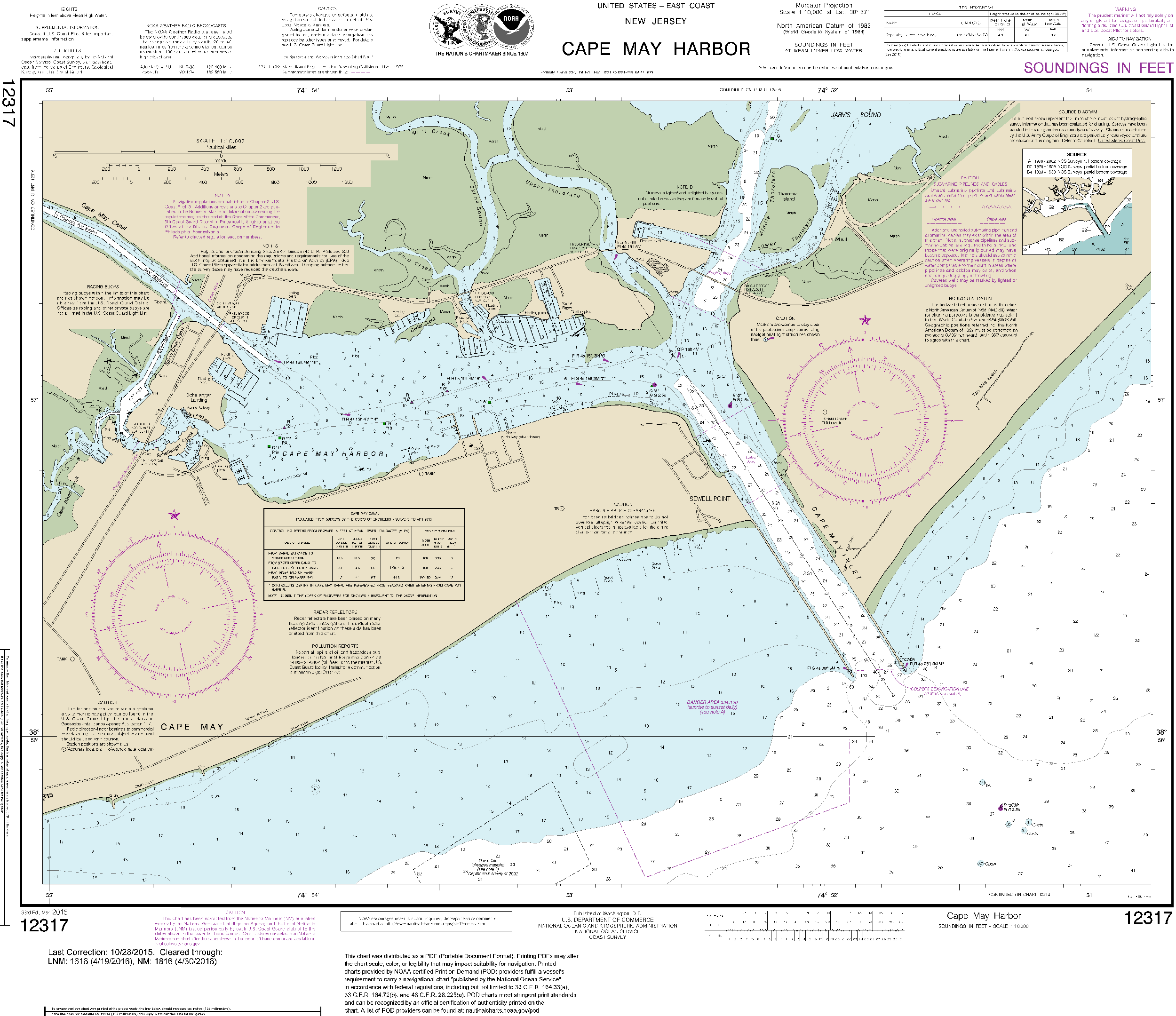NOAA Nautical Chart 12317: Cape May Harbor