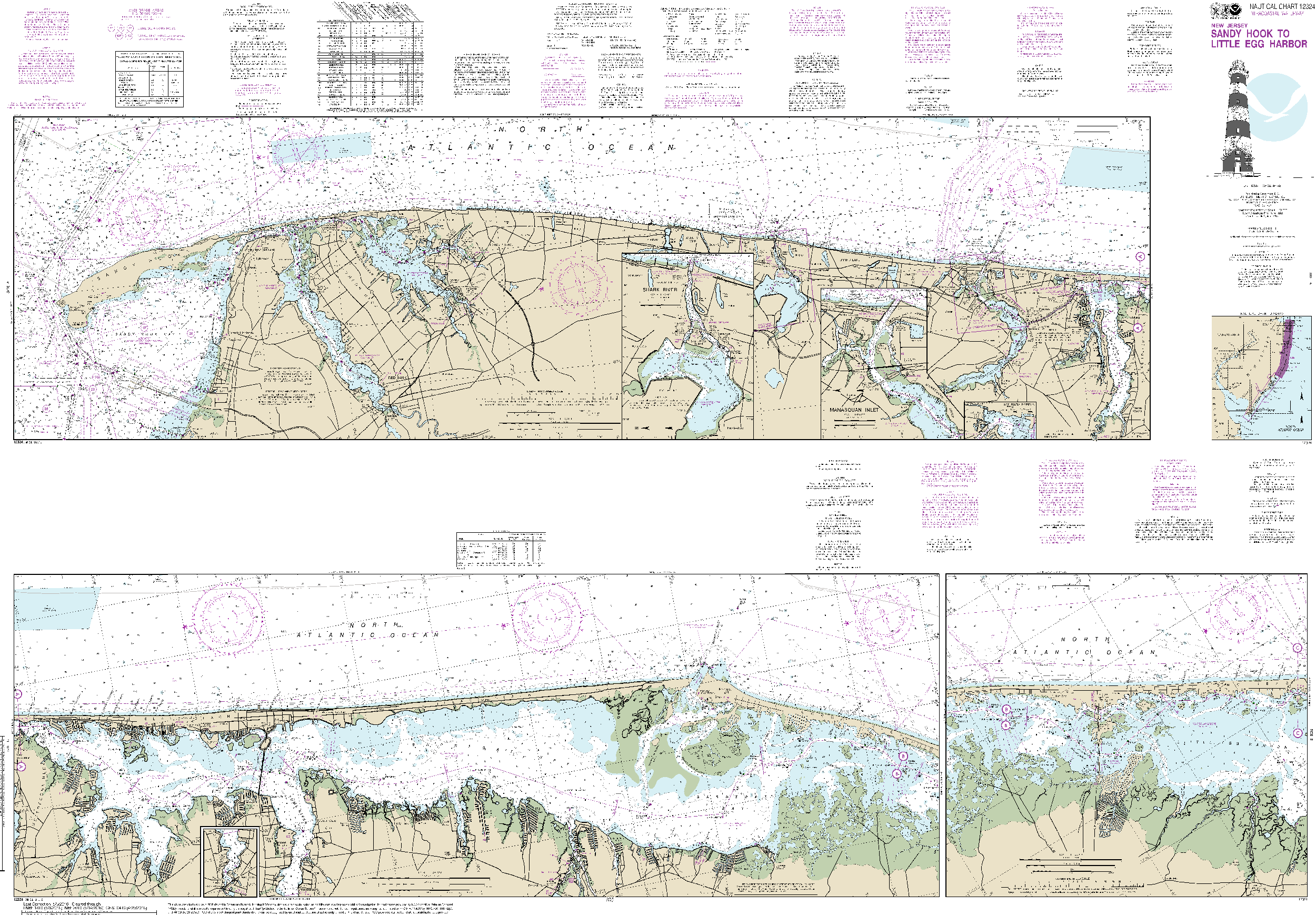 NOAA Nautical Chart 12324: Intracoastal Waterway Sandy Hook to Little Egg Harbor