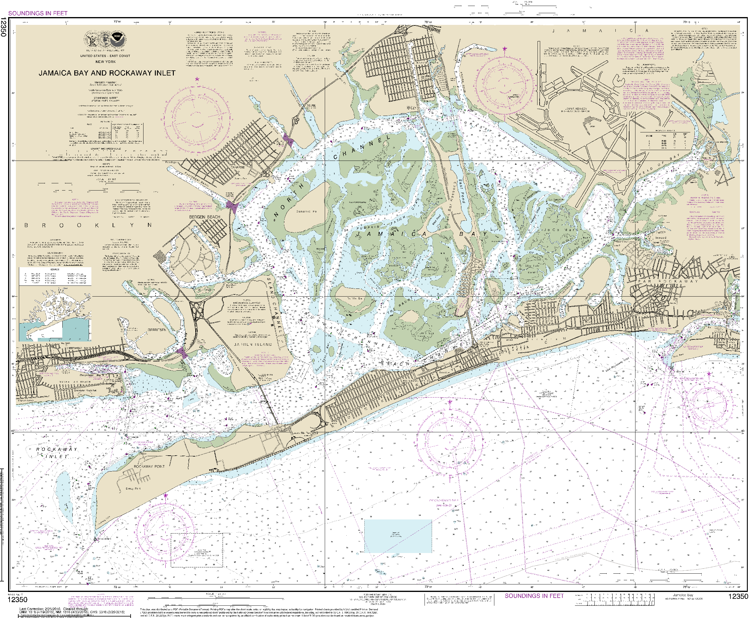 NOAA Nautical Chart 12350: Jamaica Bay and Rockaway Inlet