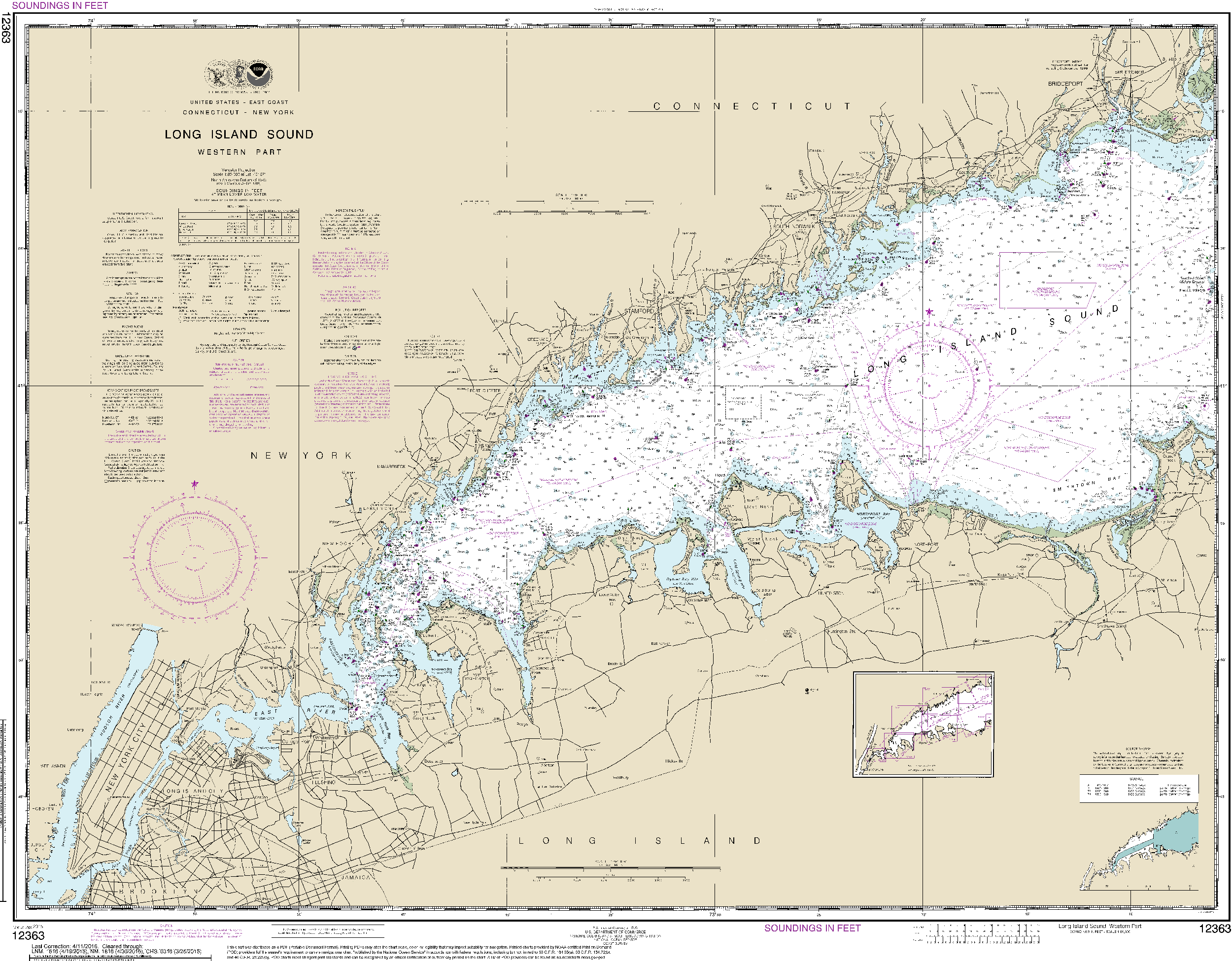 NOAA Nautical Chart 12363: Long Island Sound Western Part