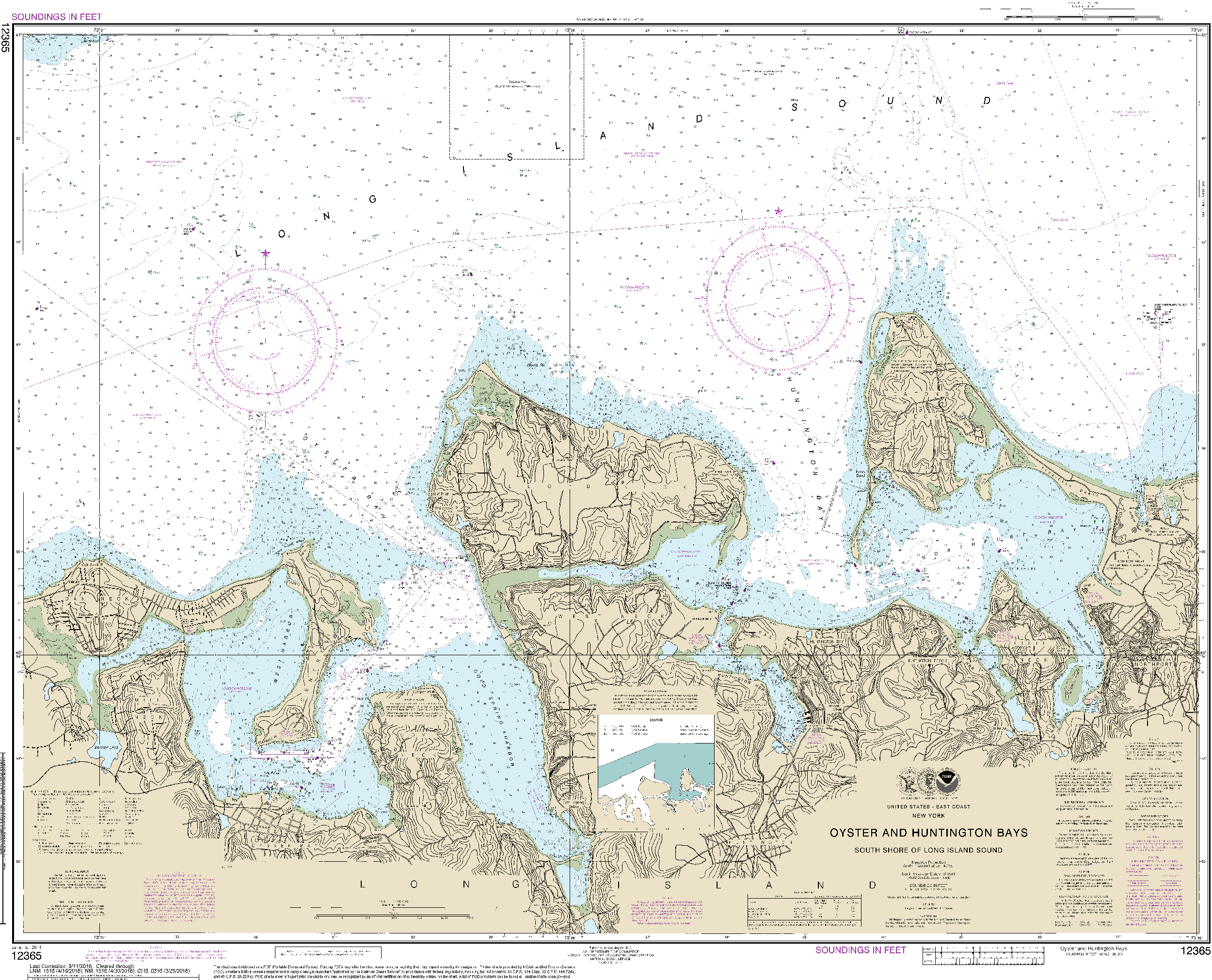 NOAA Nautical Chart 12365: South Shore of Long Island Sound Oyster and Huntington Bays