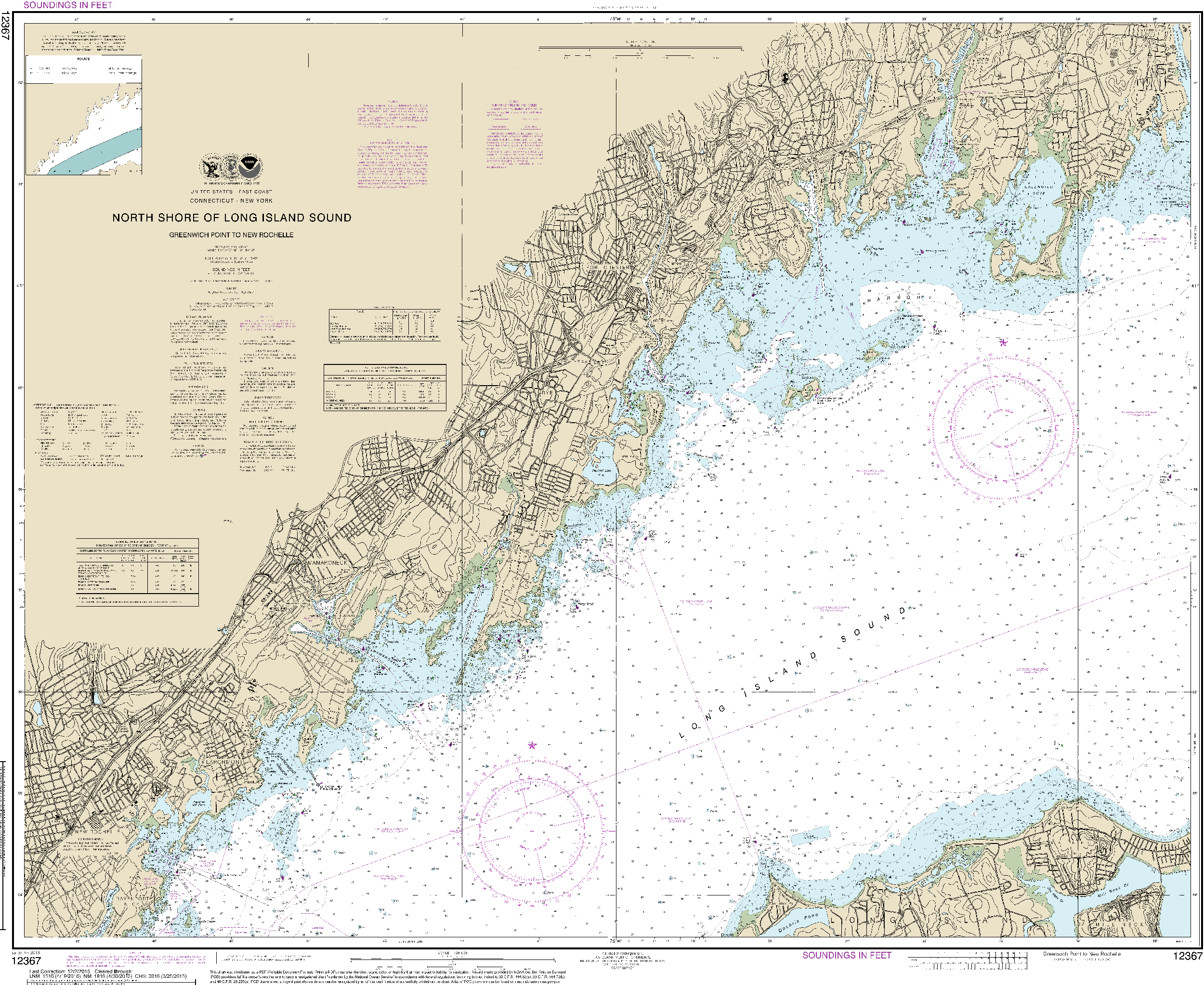 NOAA Nautical Chart 12367: North Shore of Long Island Sound Greenwich Point to New Rochelle