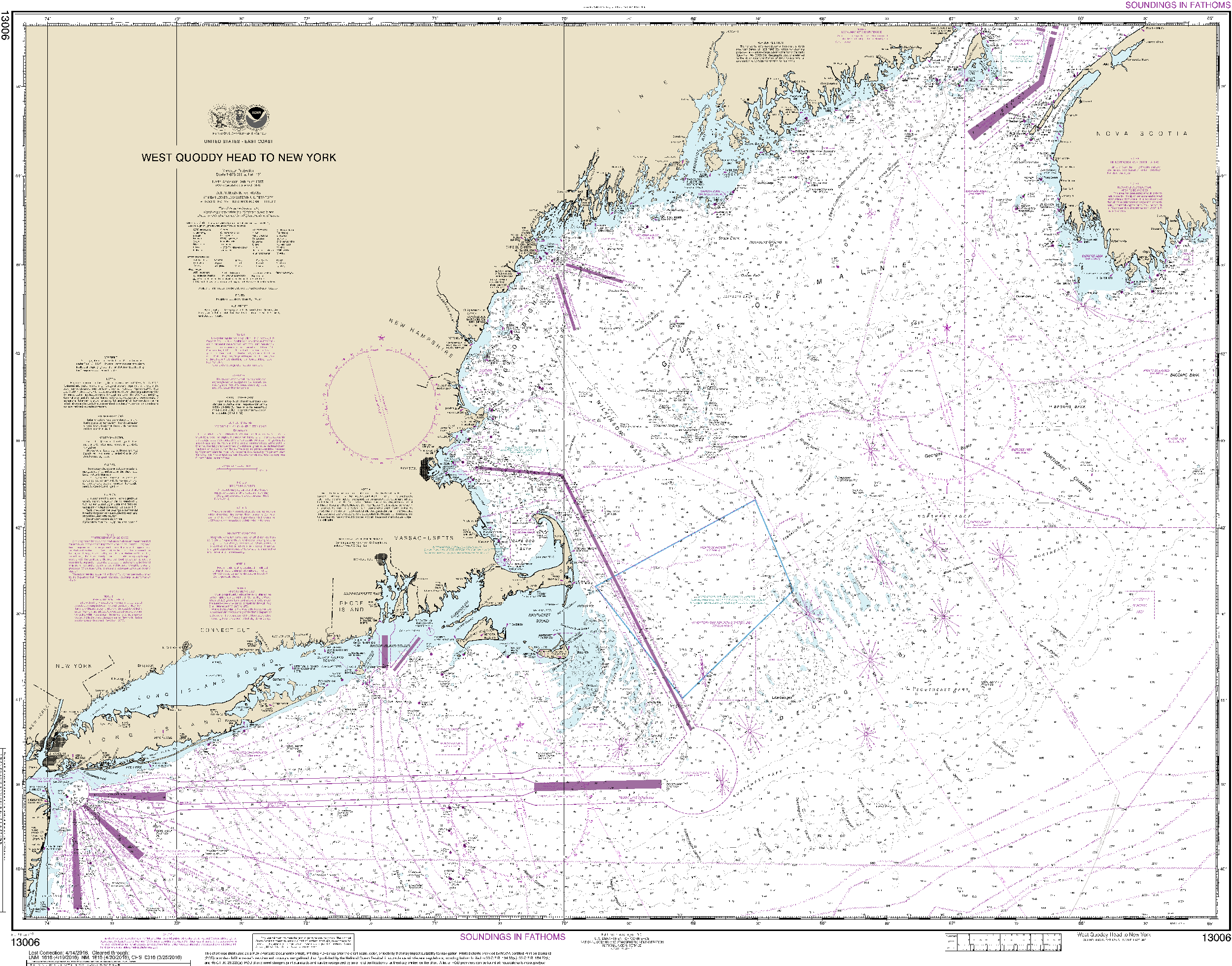 NOAA Nautical Chart 13006: West Quoddy Head to New York