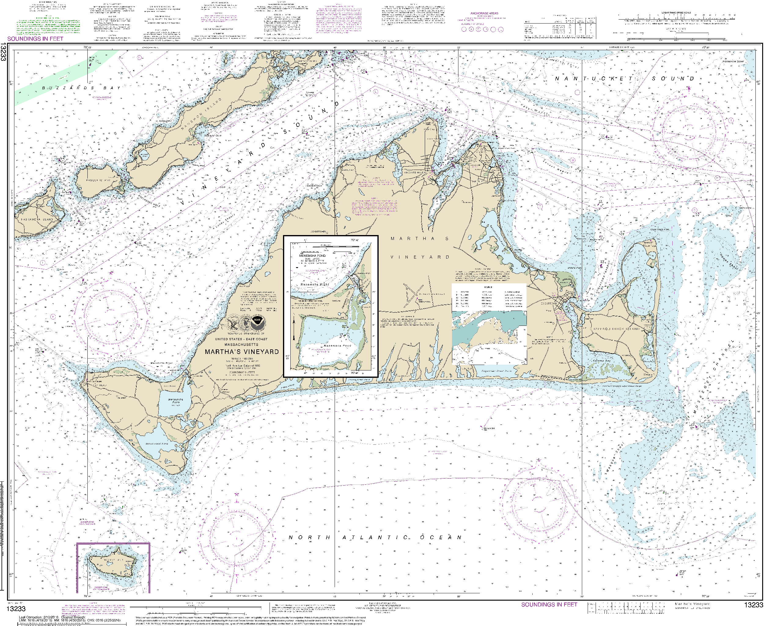 NOAA Nautical Chart 13233: Martha's Vineyard;Menemsha Pond