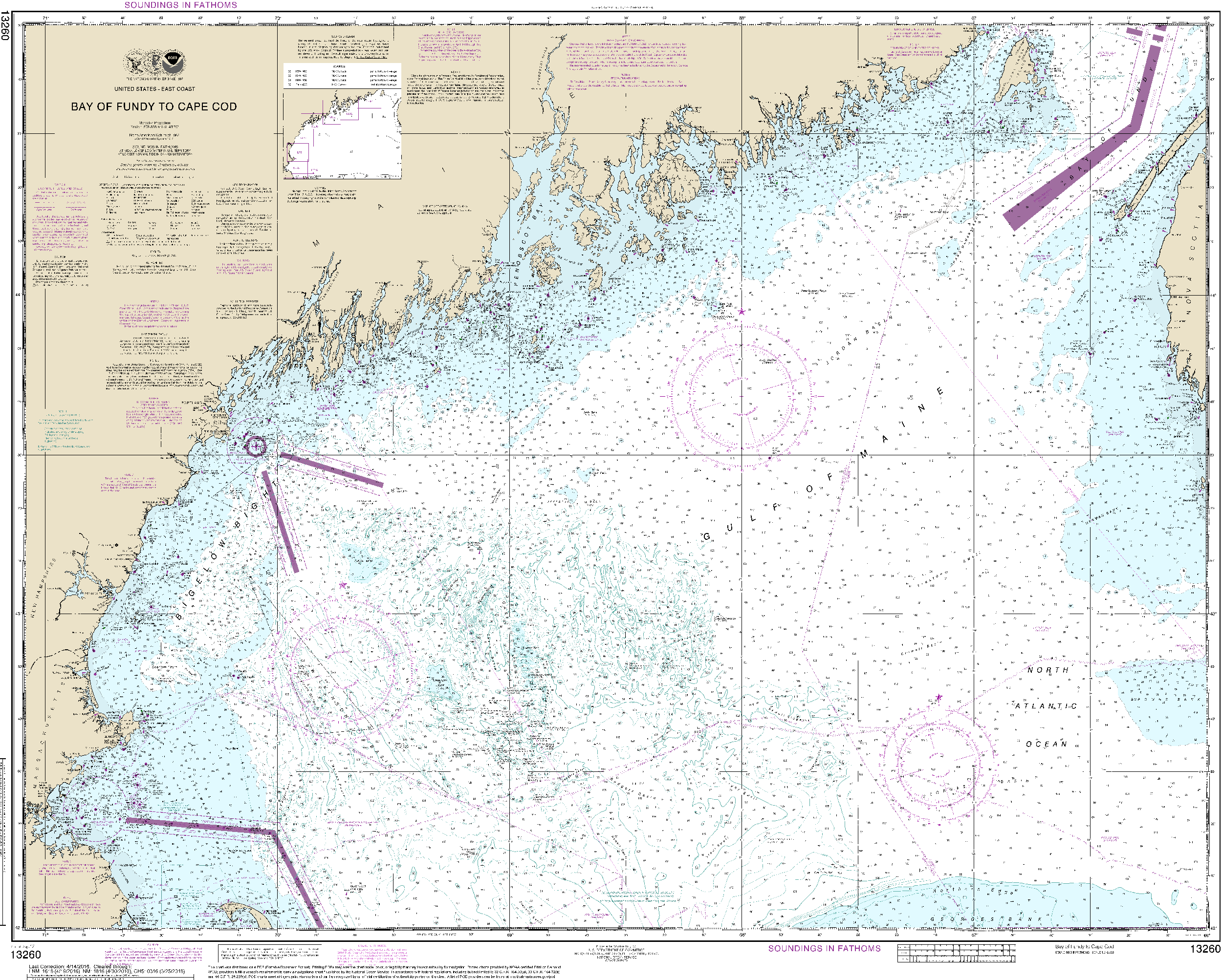 NOAA Nautical Chart 13260: Bay of Fundy to Cape Cod