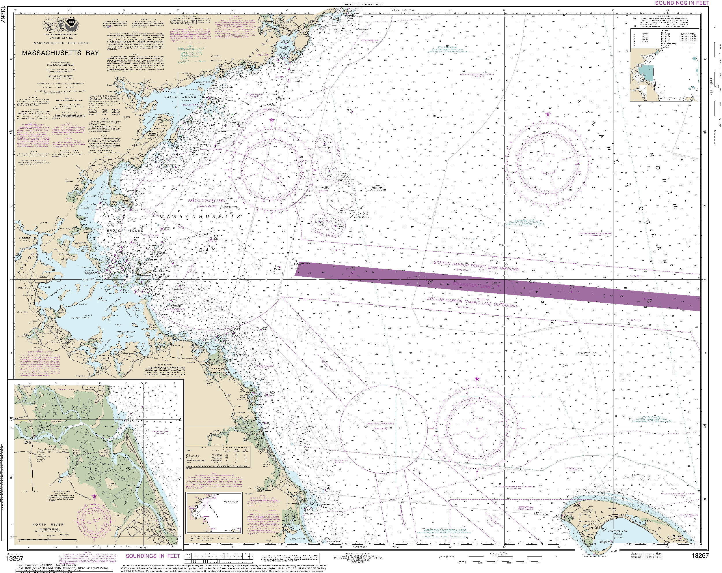 NOAA Nautical Chart 13267: Massachusetts Bay; North River