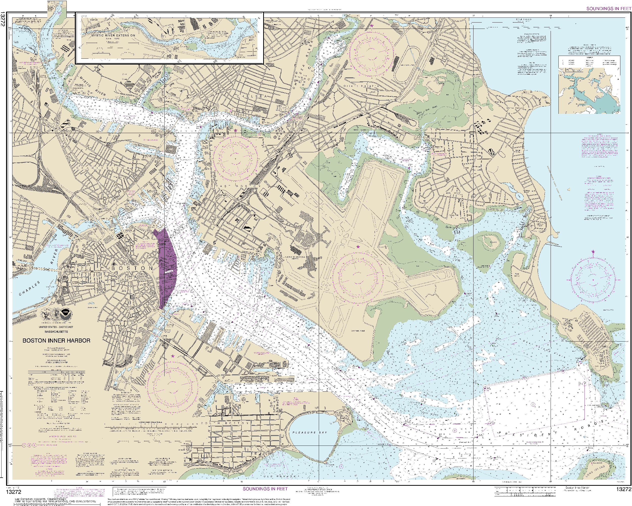 NOAA Nautical Chart 13272: Boston Inner Harbor