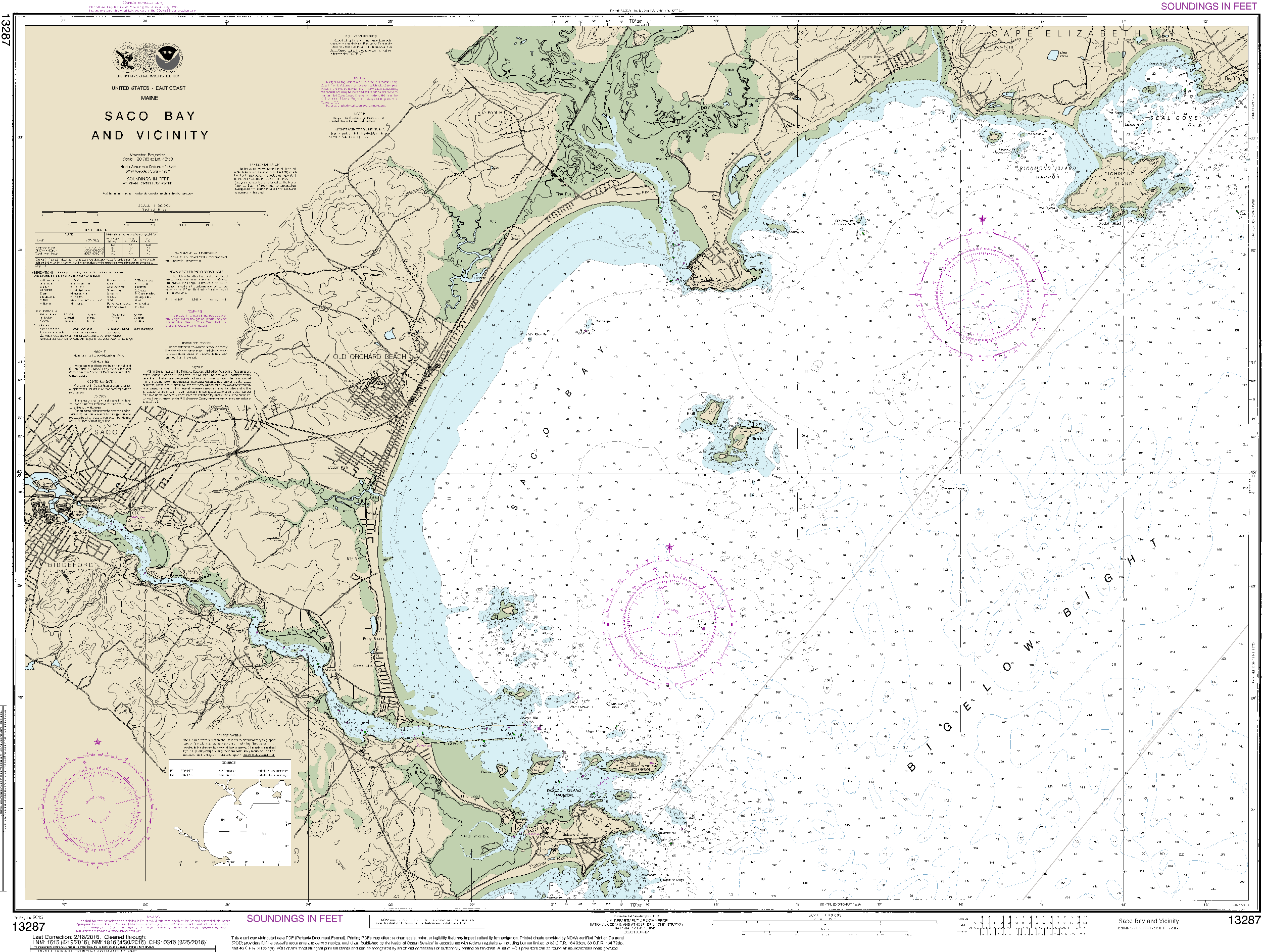 NOAA Nautical Chart 13287: Saco Bay and Vicinity