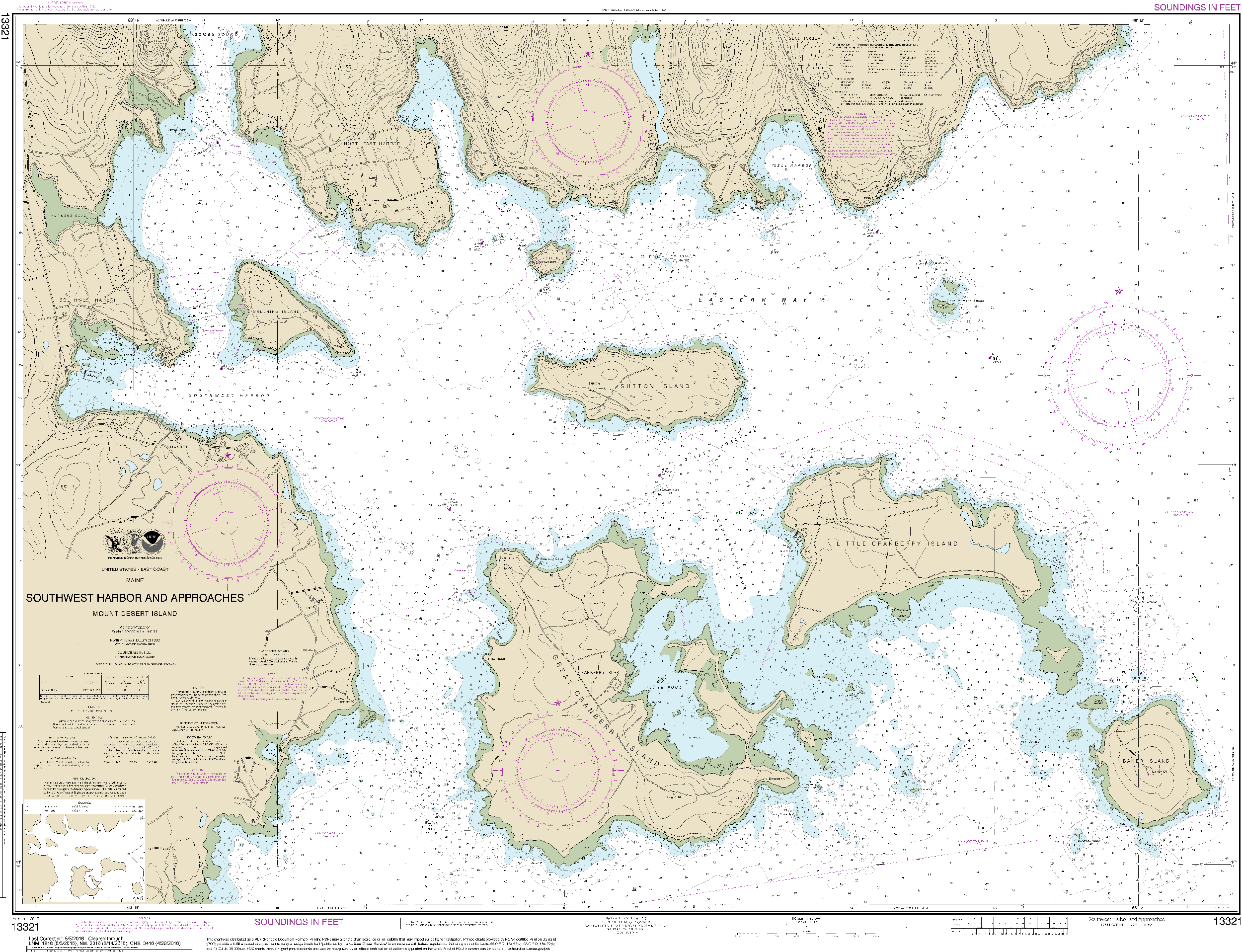 NOAA Nautical Chart 13321: Southwest Harbor and Approaches