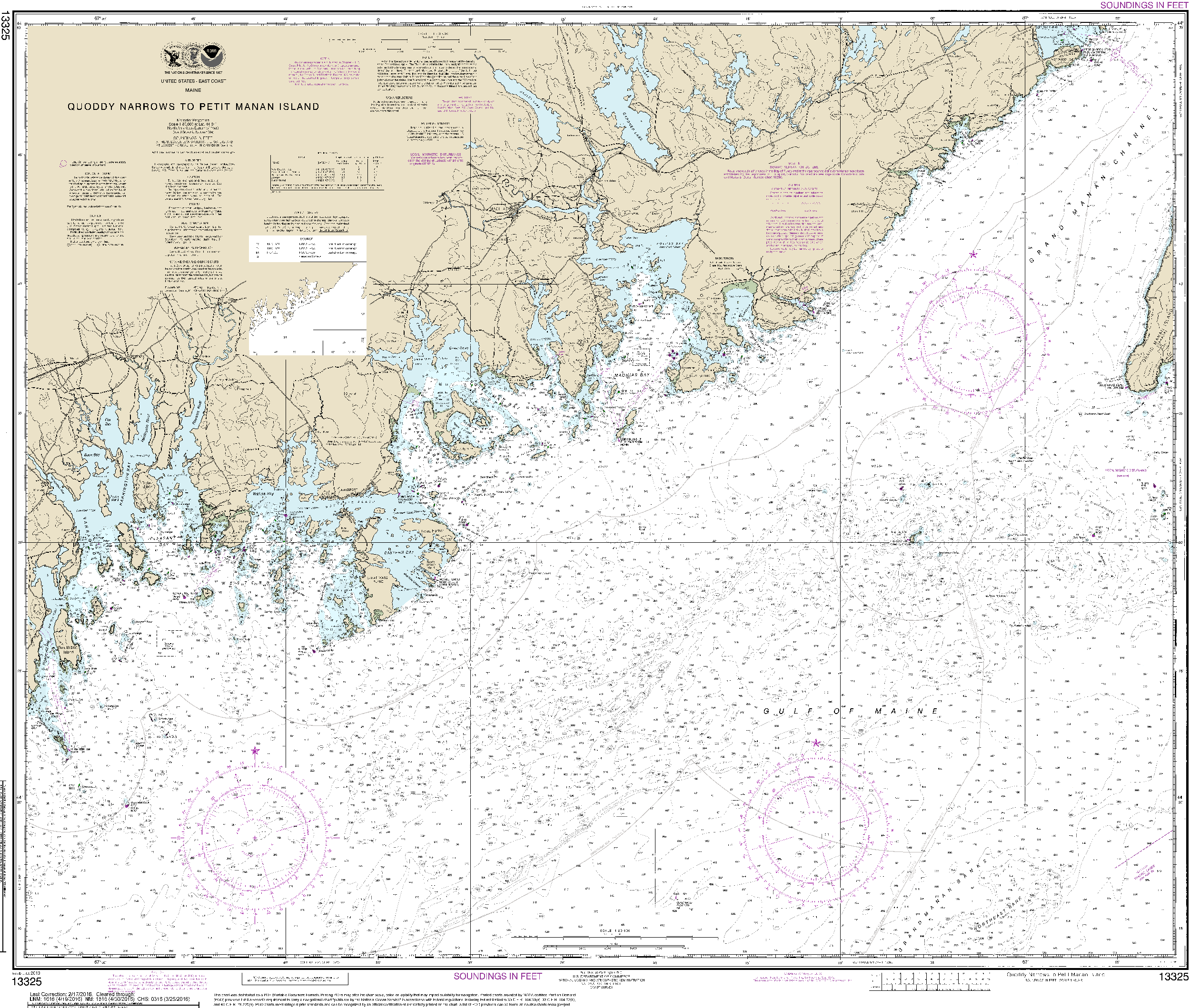 NOAA Nautical Chart 13325: Quoddy Narrows to Petit Manan lsland