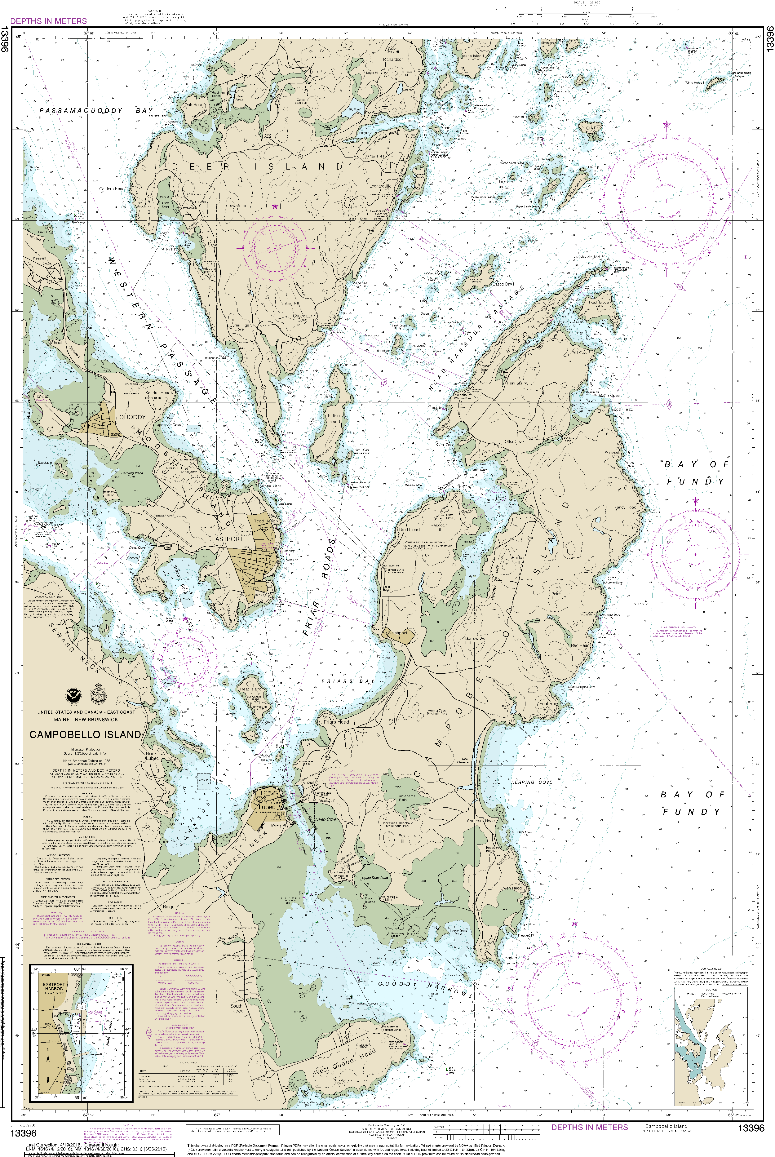 NOAA Nautical Chart 13396: Campobello Island; Eastport Harbor
