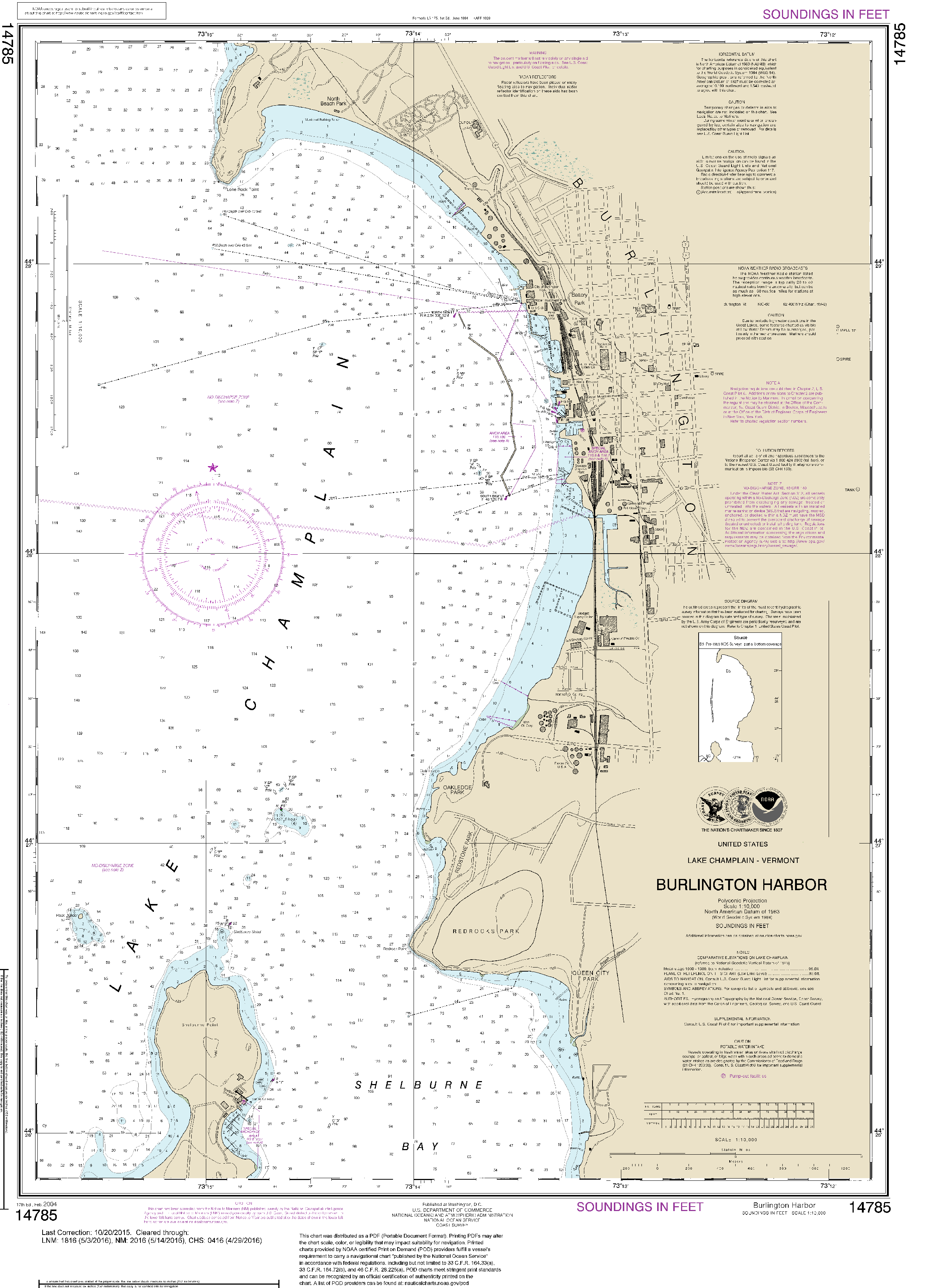 NOAA Nautical Chart 14785: Burlington Harbor