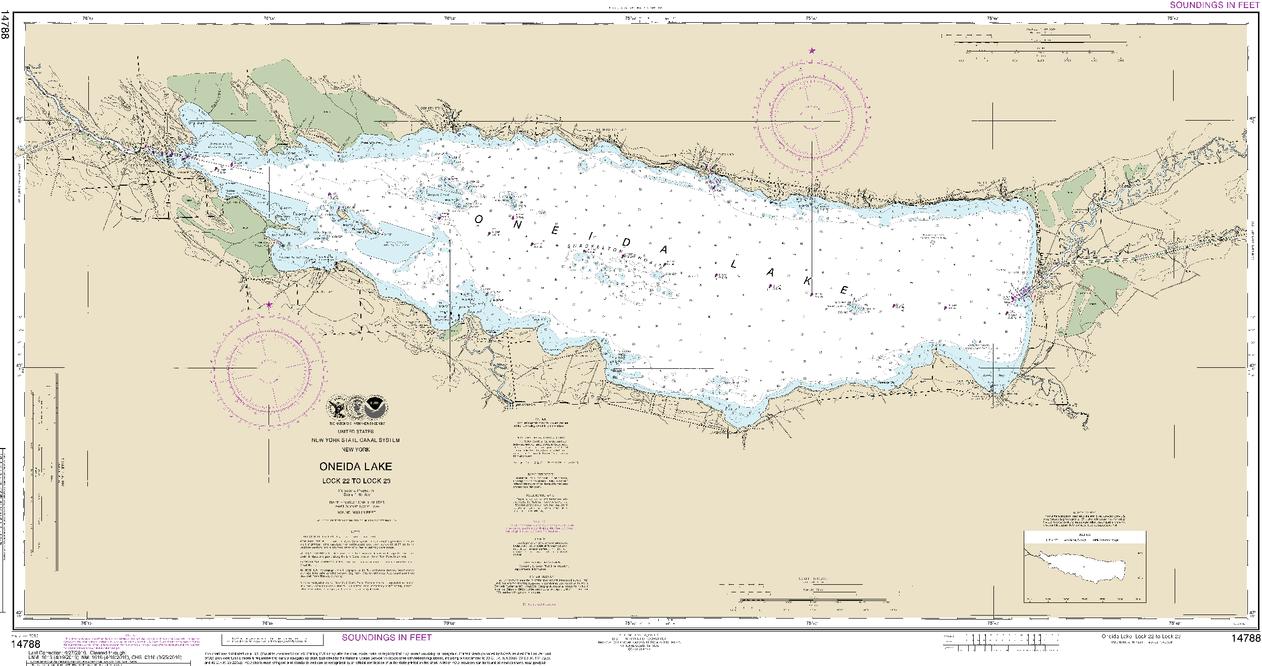 NOAA Nautical Chart 14788: Oneida Lake - Lock 22 to Lock 23