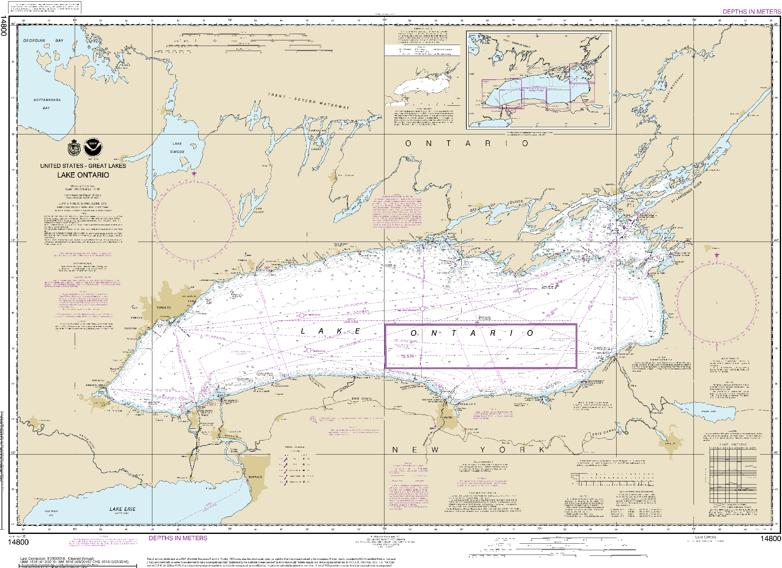 NOAA Nautical Chart 14800: Lake Ontario