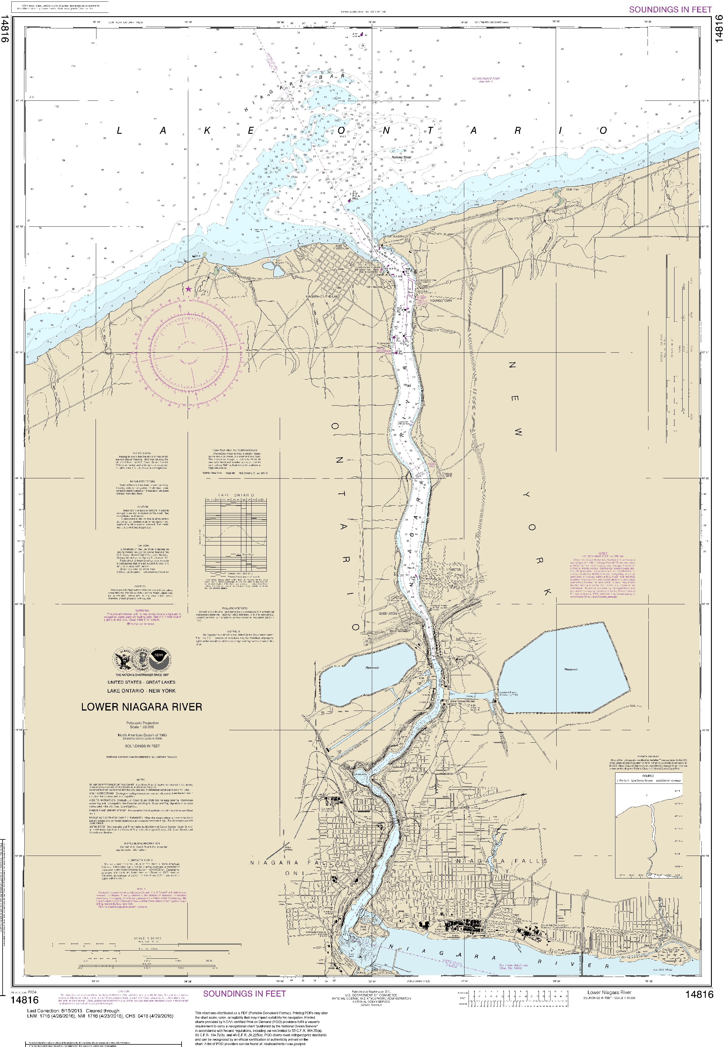 NOAA Nautical Chart 14816: Lower Niagara River