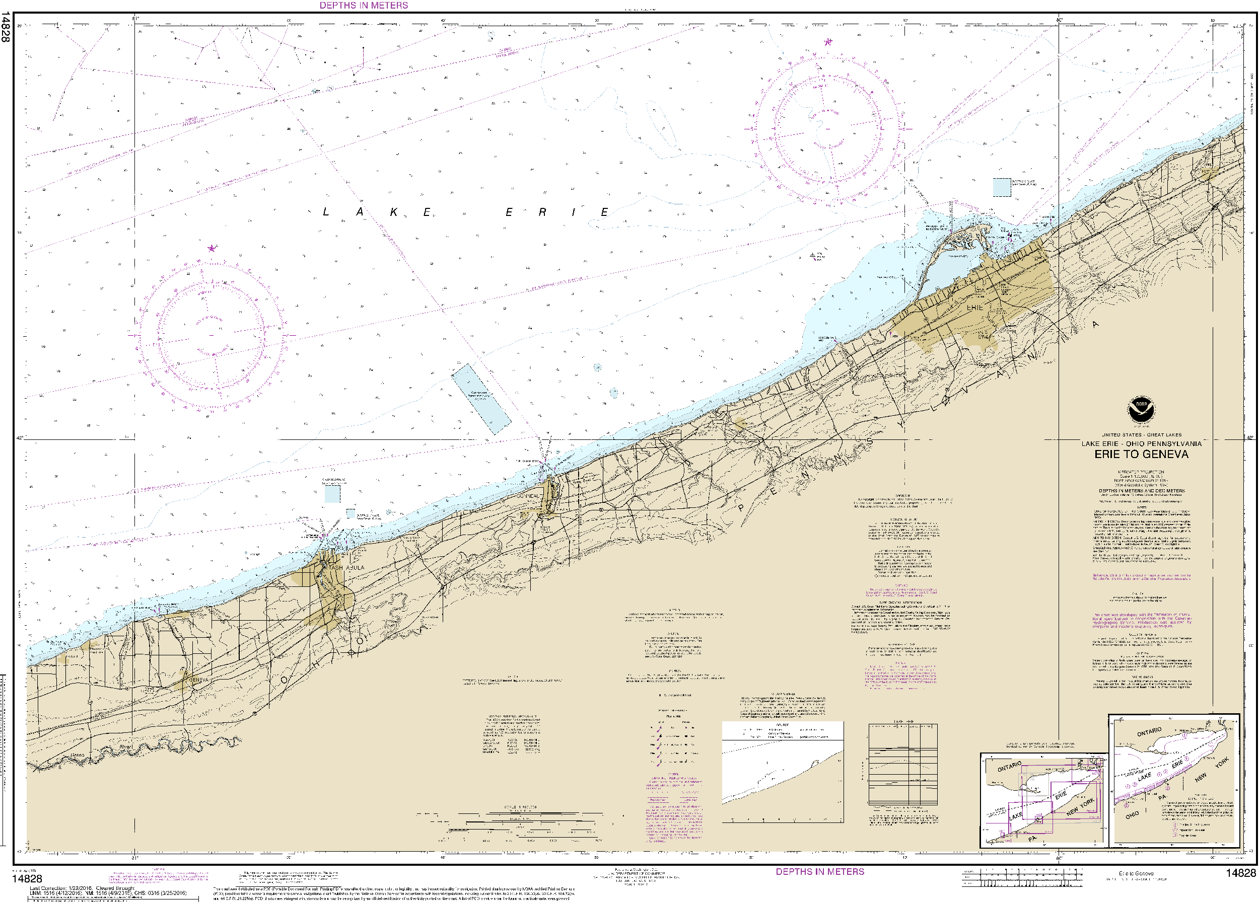 NOAA Nautical Chart 14828: Erie to Geneva