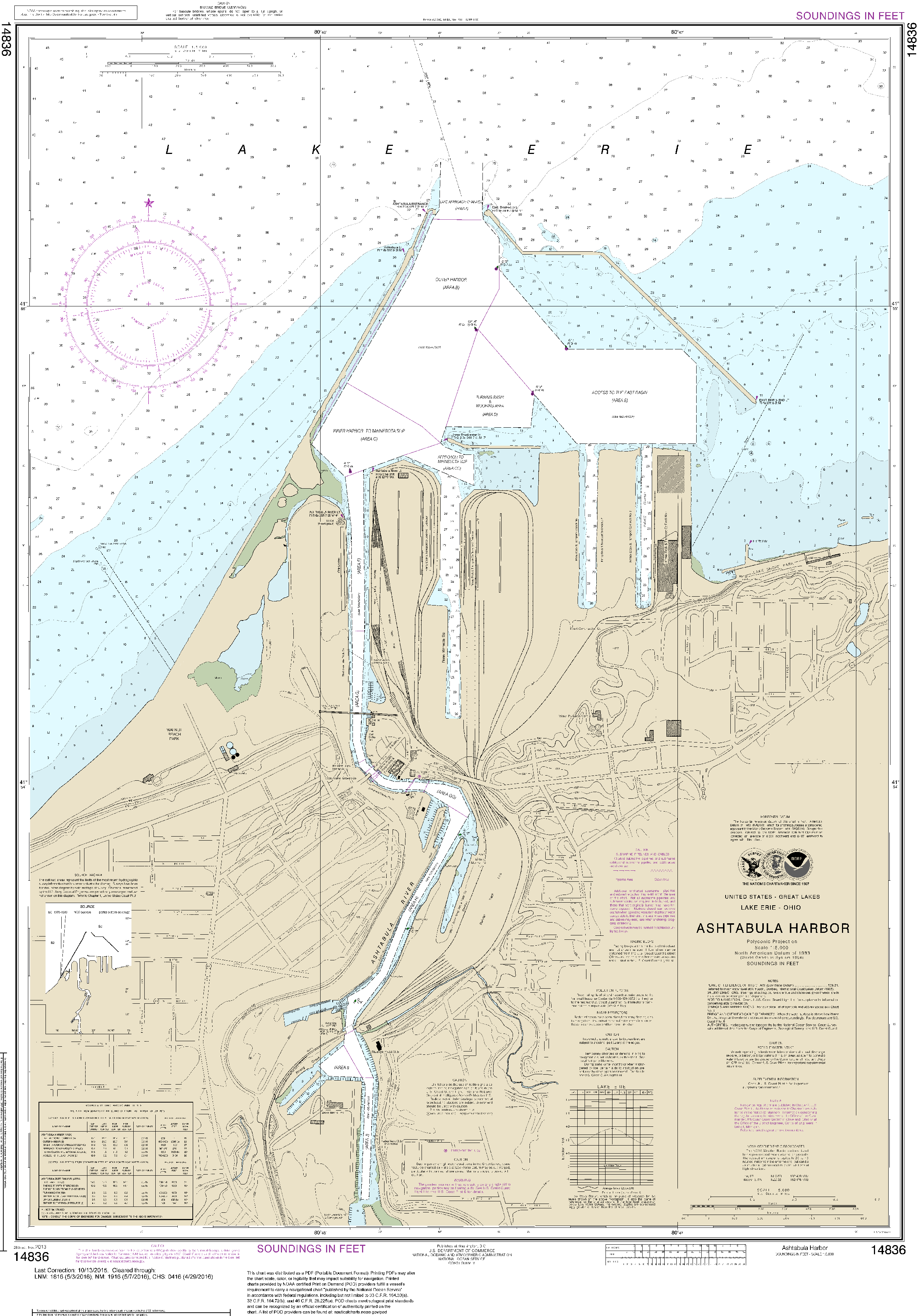 NOAA Nautical Chart 14836: Ashtabula Harbor