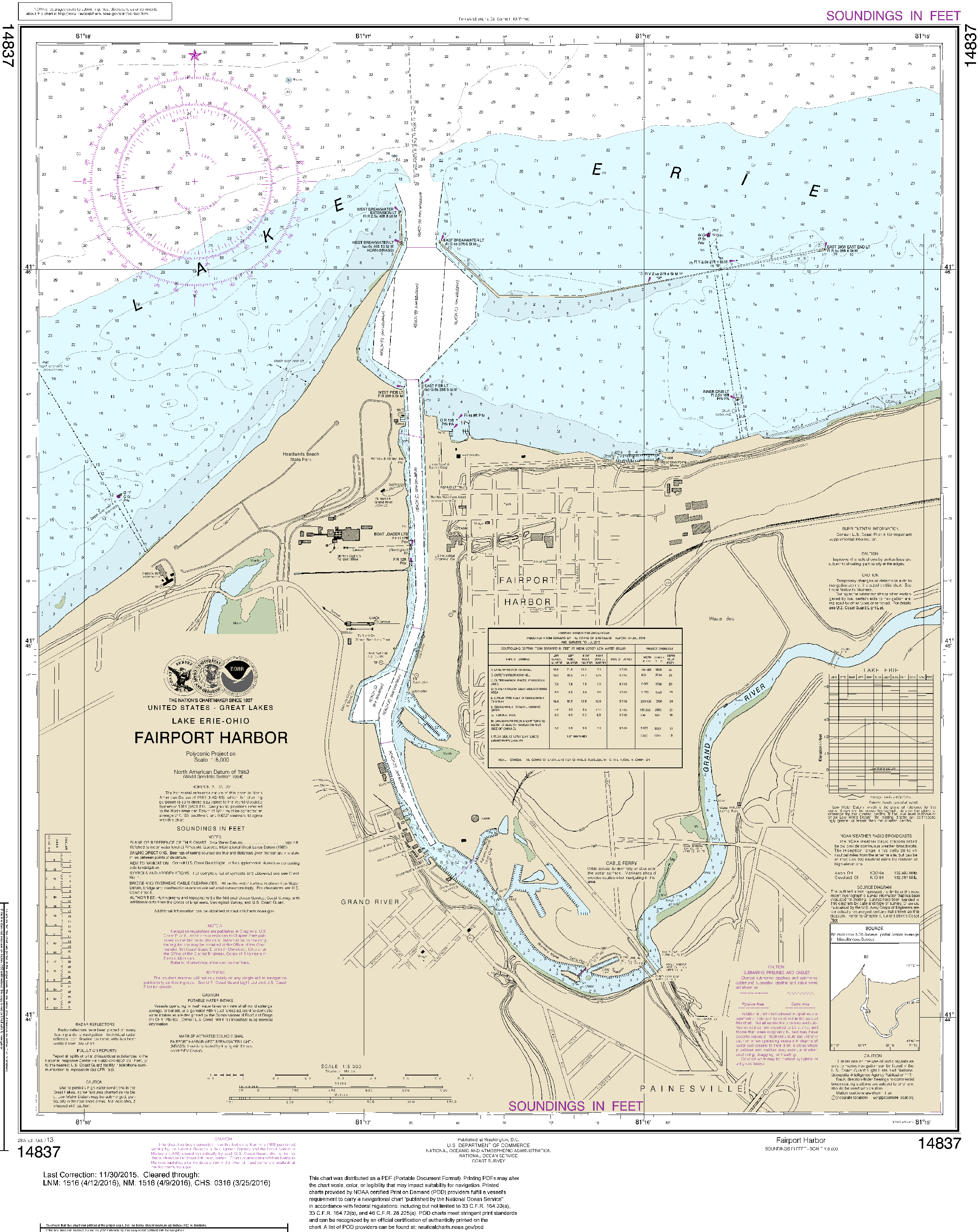 NOAA Nautical Chart 14837: Fairport Harbor