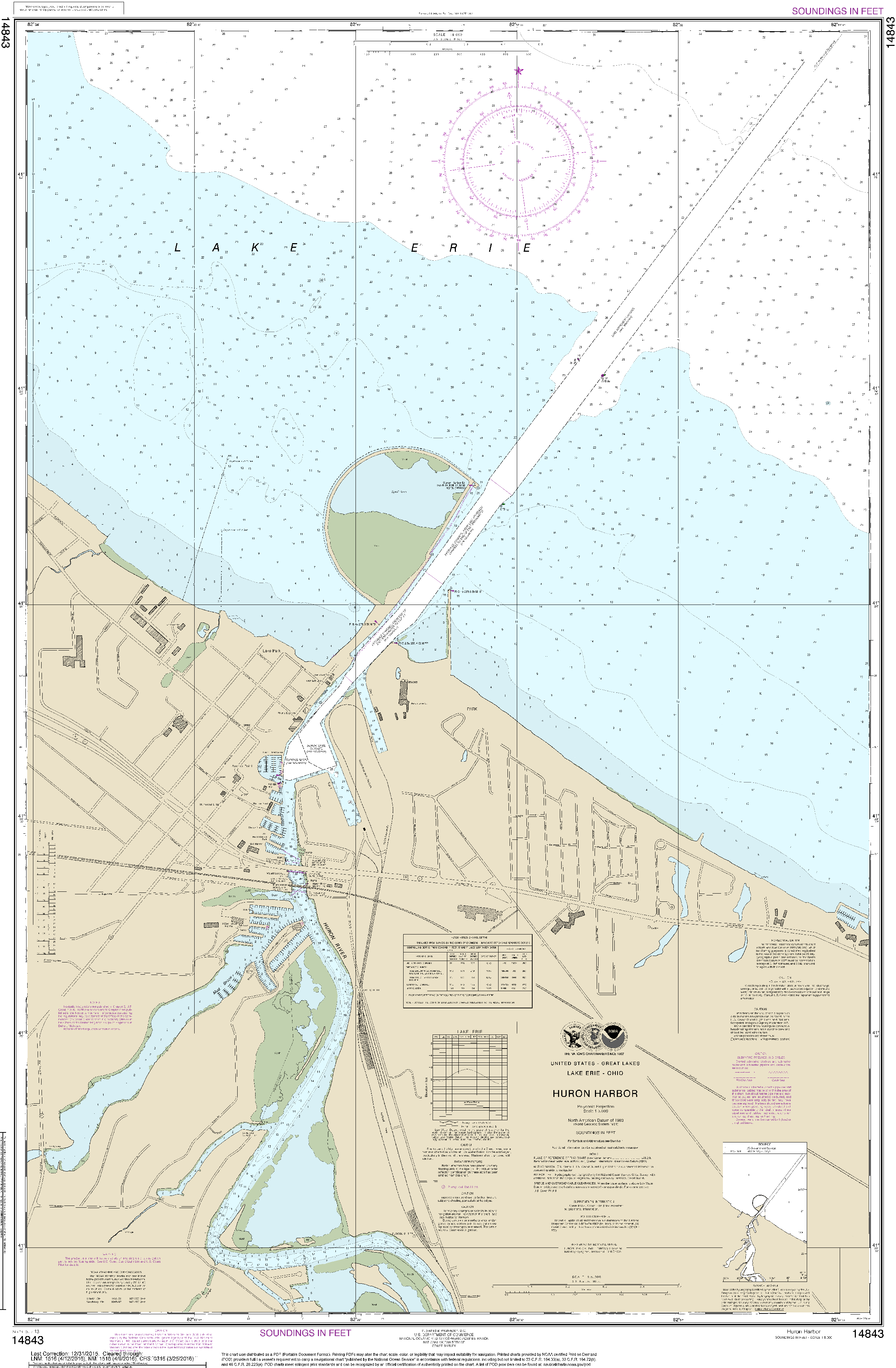 NOAA Nautical Chart 14843: Huron Harbor