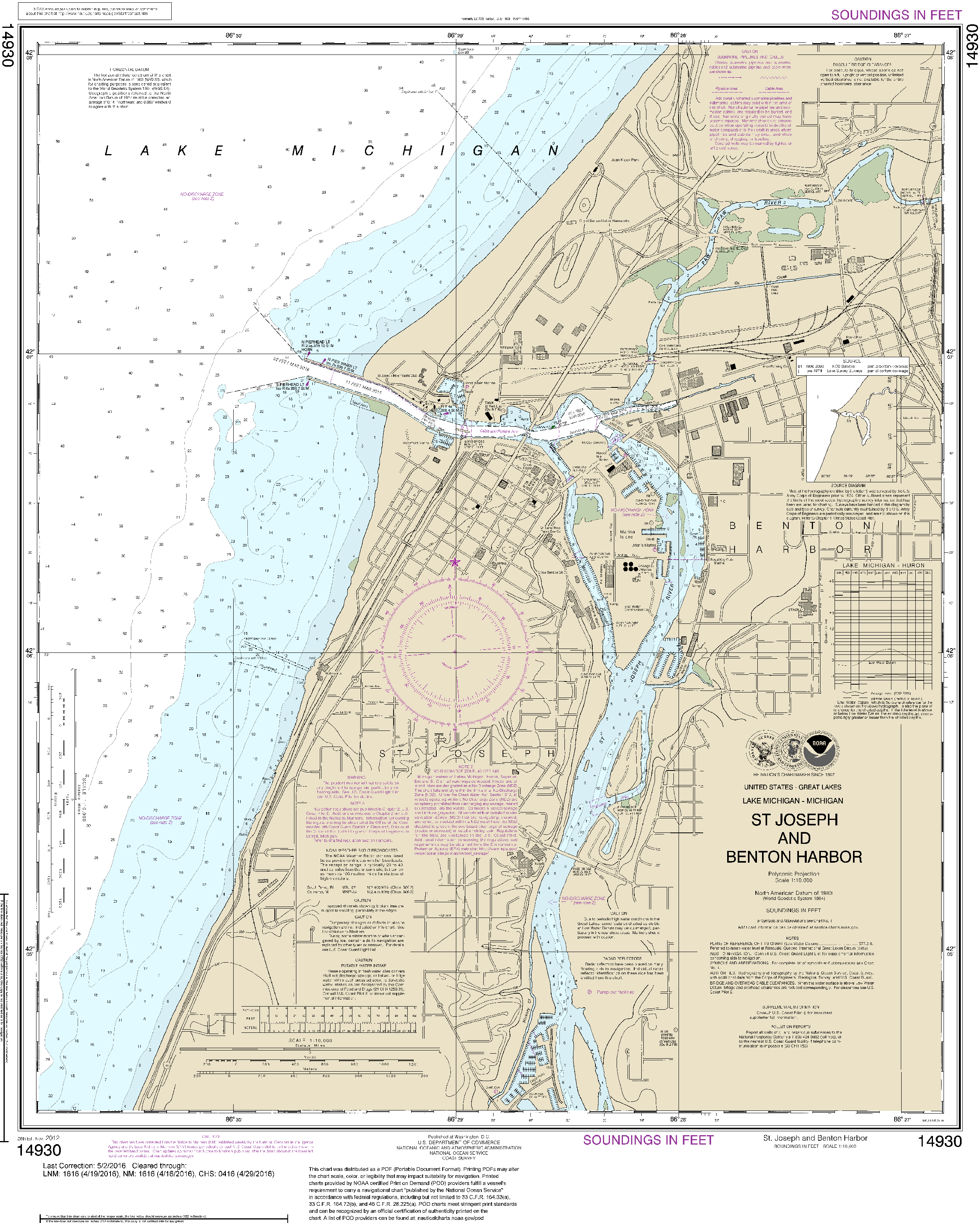NOAA Nautical Chart 14930: St. Joseph and Benton Harbor