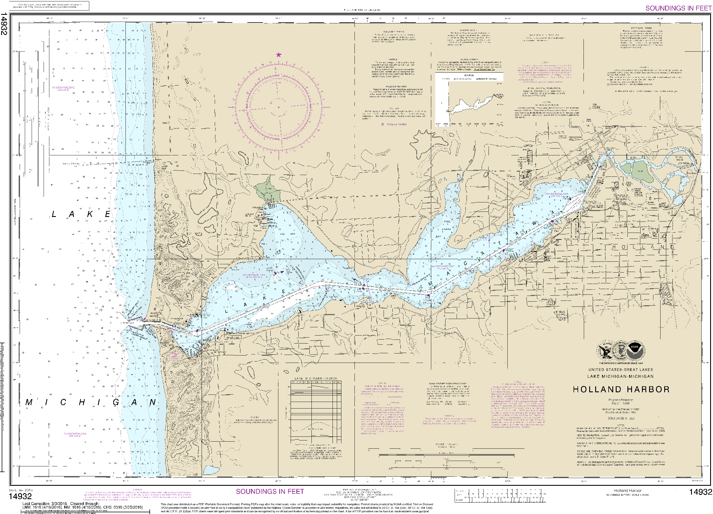 NOAA Nautical Chart 14932: Holland Harbor