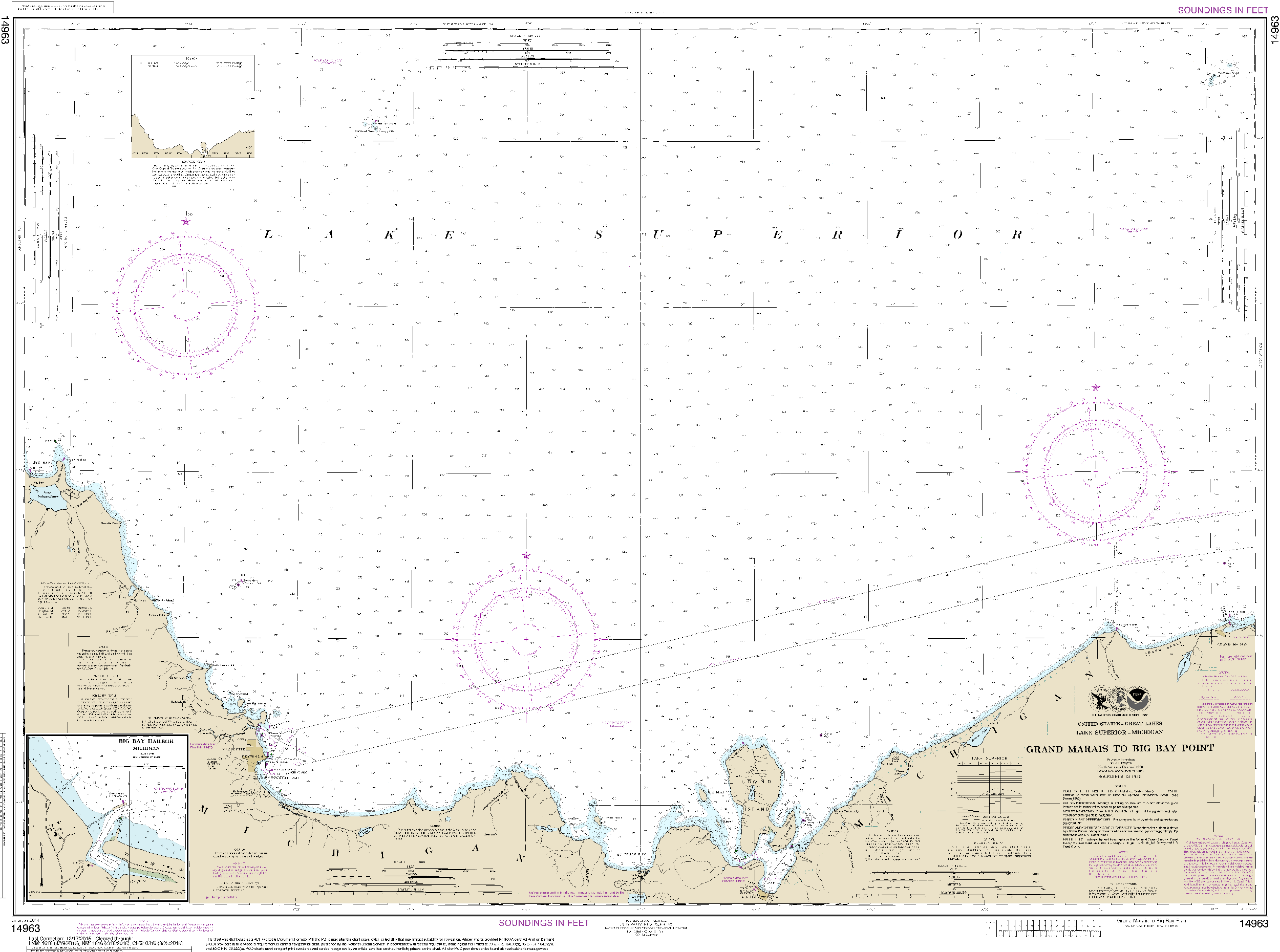 NOAA Nautical Chart 14963: Grand Marais to Big Bay Point;Big Bay Harbor