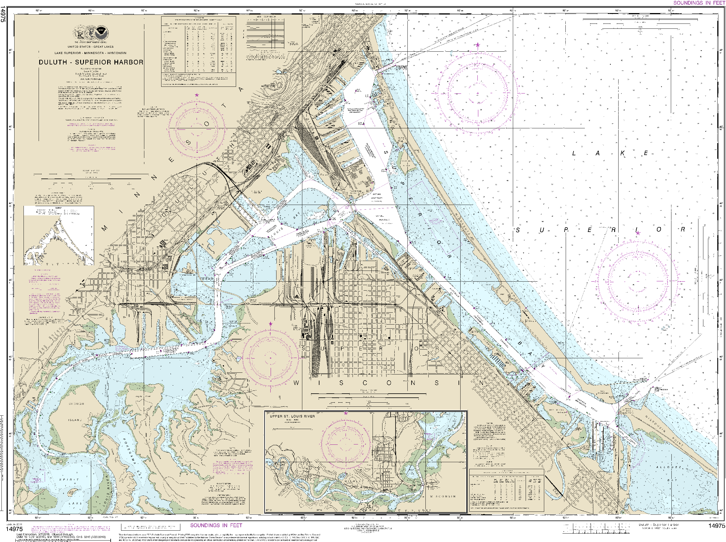 NOAA Nautical Chart 14975: Duluth-Superior Harbor;Upper St. Louis River
