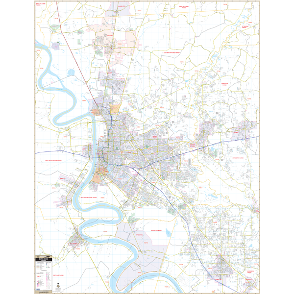 Baton Rouge, La Wall Map - Large Laminated