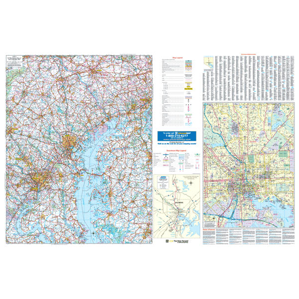 Close Up Of Baltimore 50 Mile Vicinity, Md Wall Map - Large Laminated