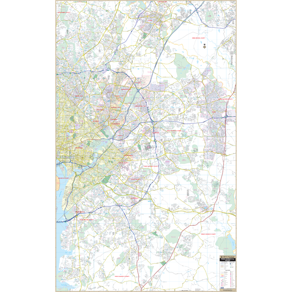 Prince George'S County, Md Wall Map - Large Laminated