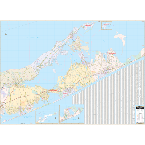 Suffolk County East, Ny Wall Map - Large Laminated