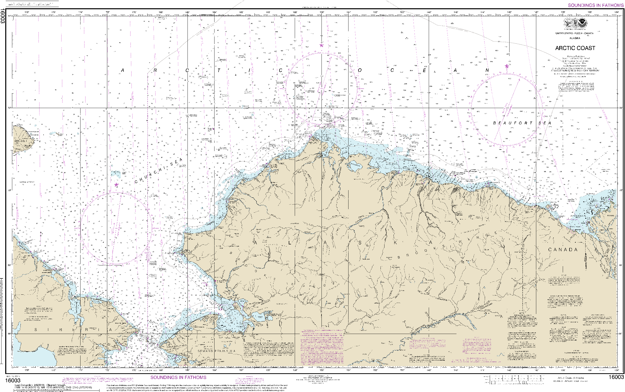 NOAA Nautical Chart 16003: Arctic Coast