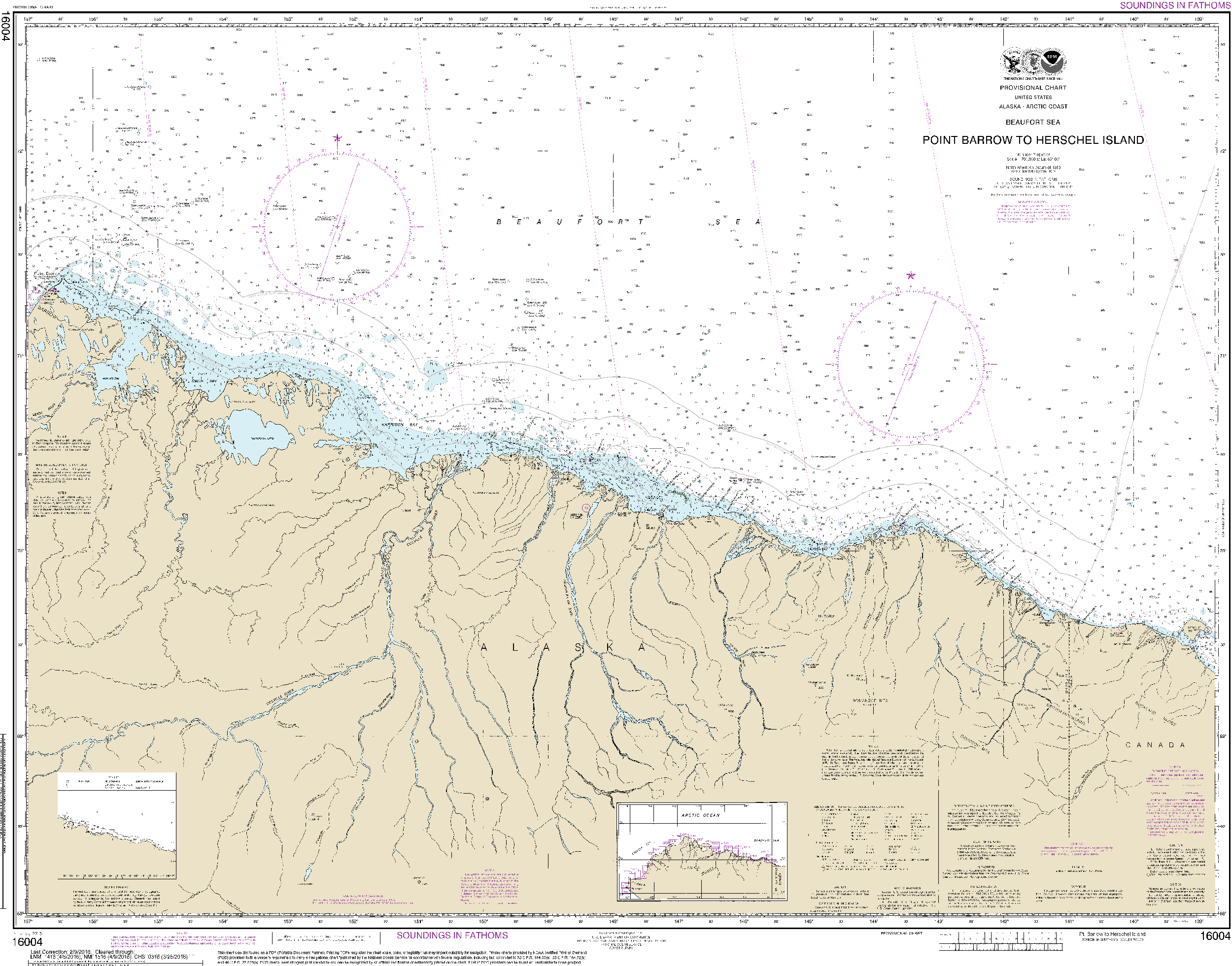 NOAA Nautical Chart 16004: Point Barrow to Herschel Island