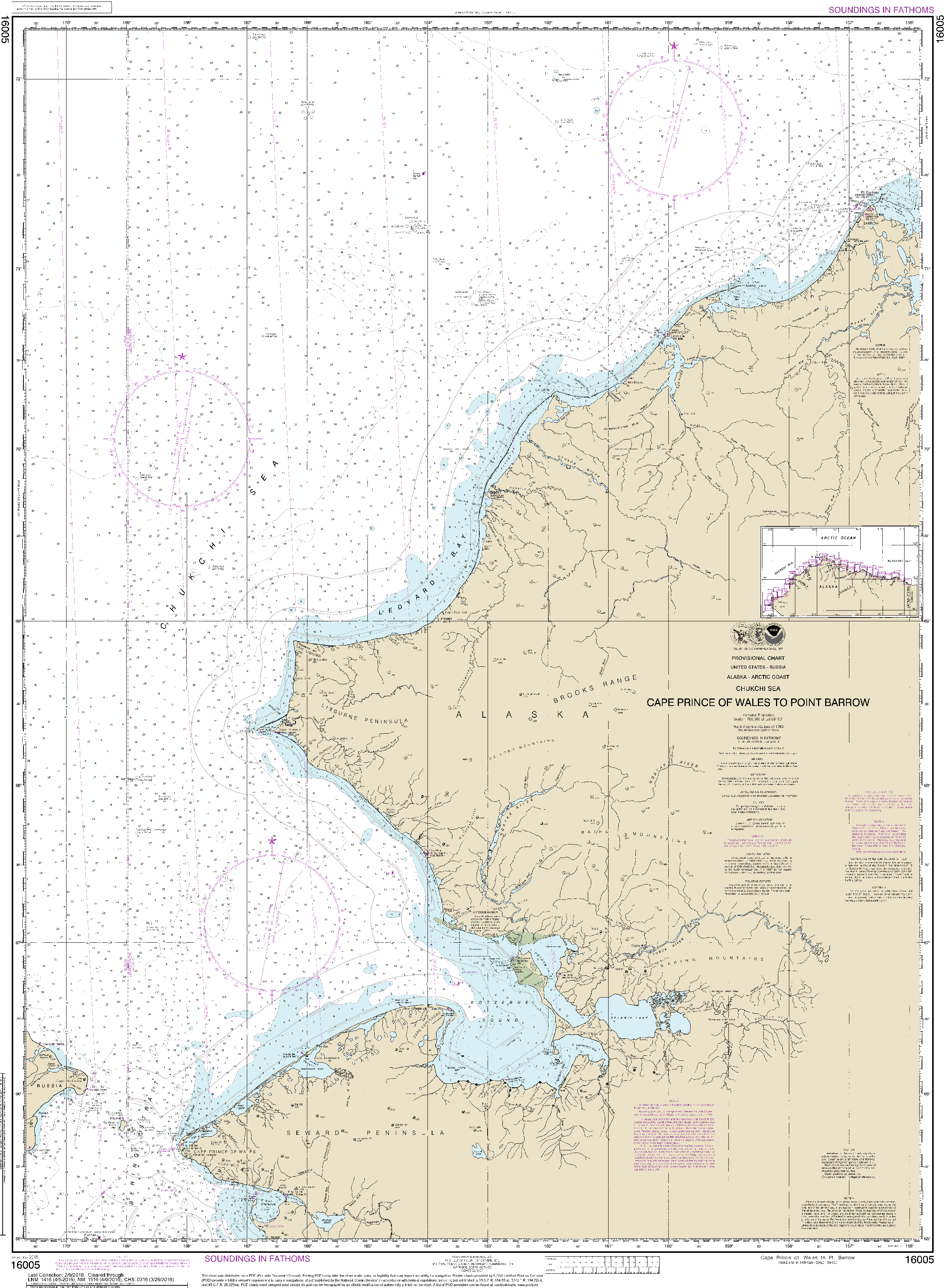 NOAA Nautical Chart 16005: Cape Prince of Wales to Pt. Barrow