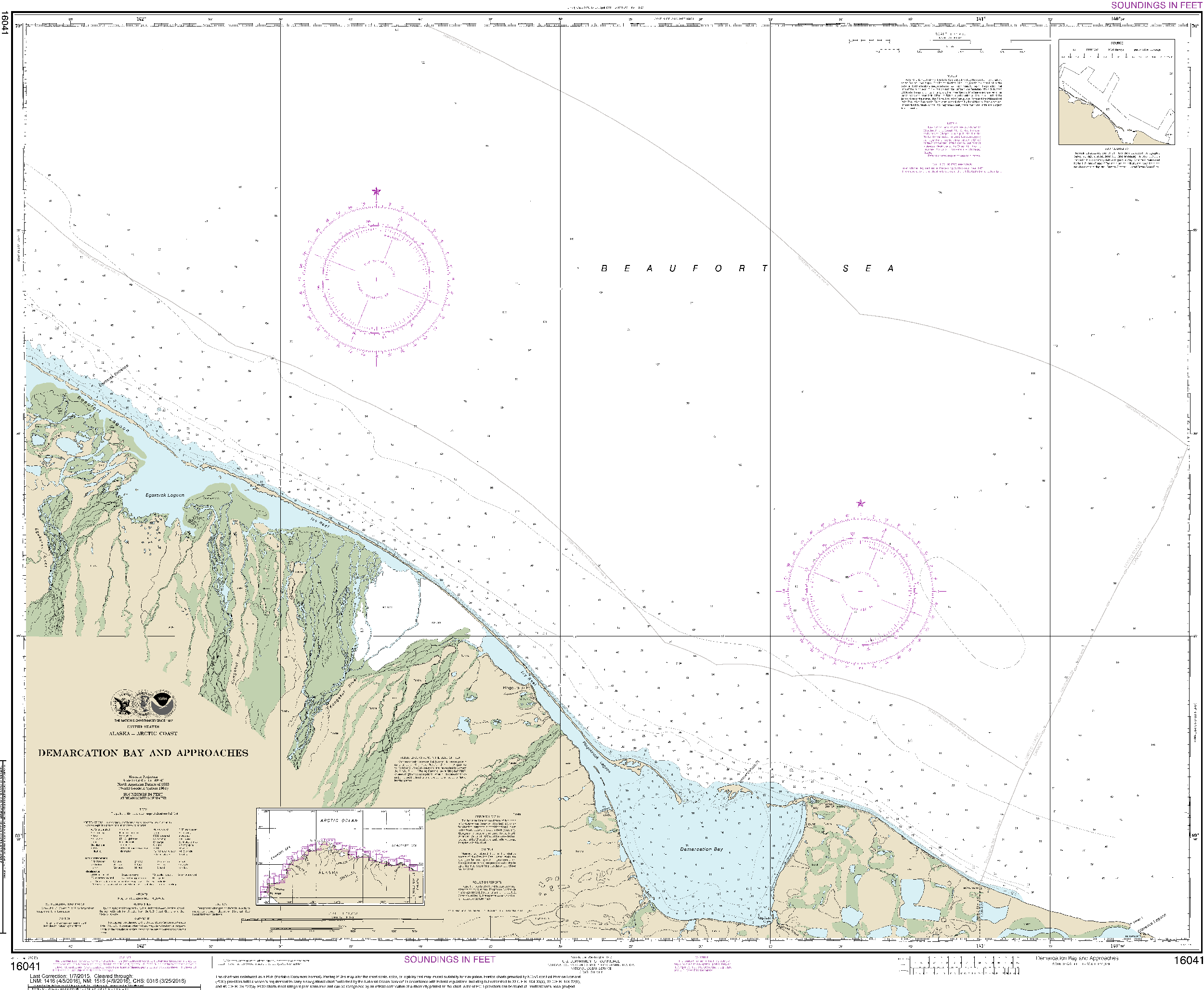 NOAA Nautical Chart 16041: Demarcation Bay and approaches