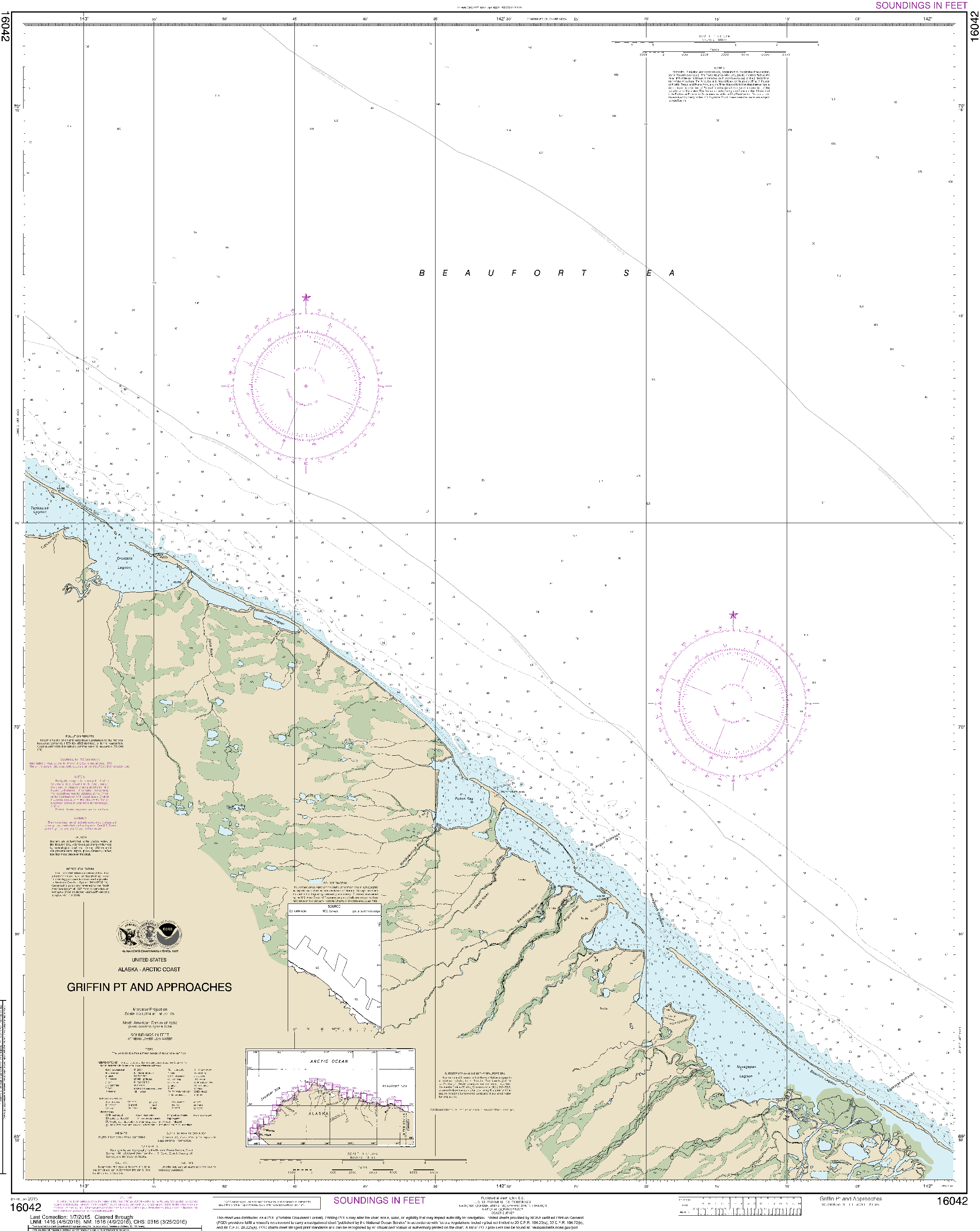 NOAA Nautical Chart 16042: Griffin Pt. and approaches