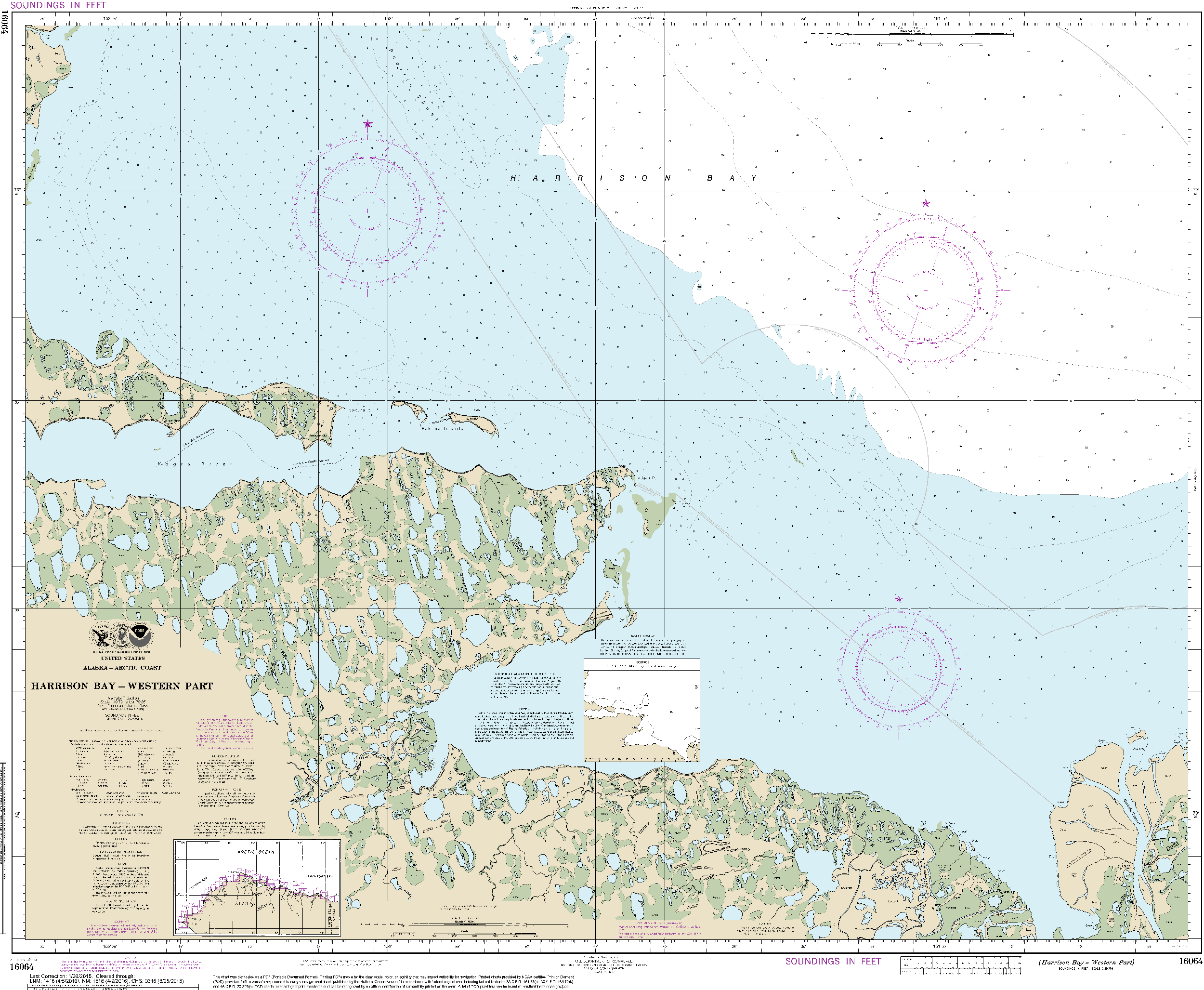 NOAA Nautical Chart 16064: Harrison Bay-western part