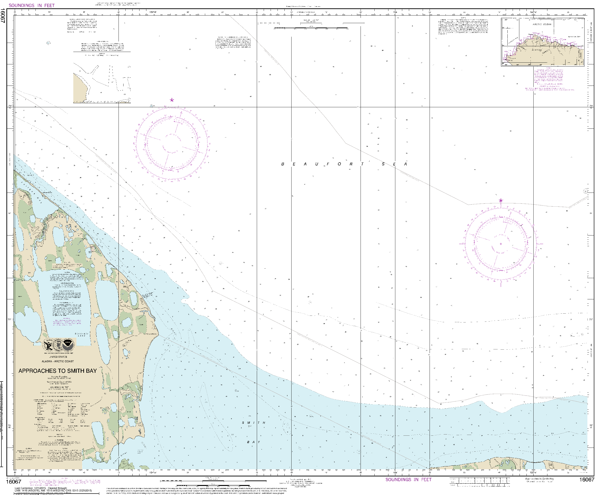 NOAA Nautical Chart 16067: Approaches to Smith  Bay