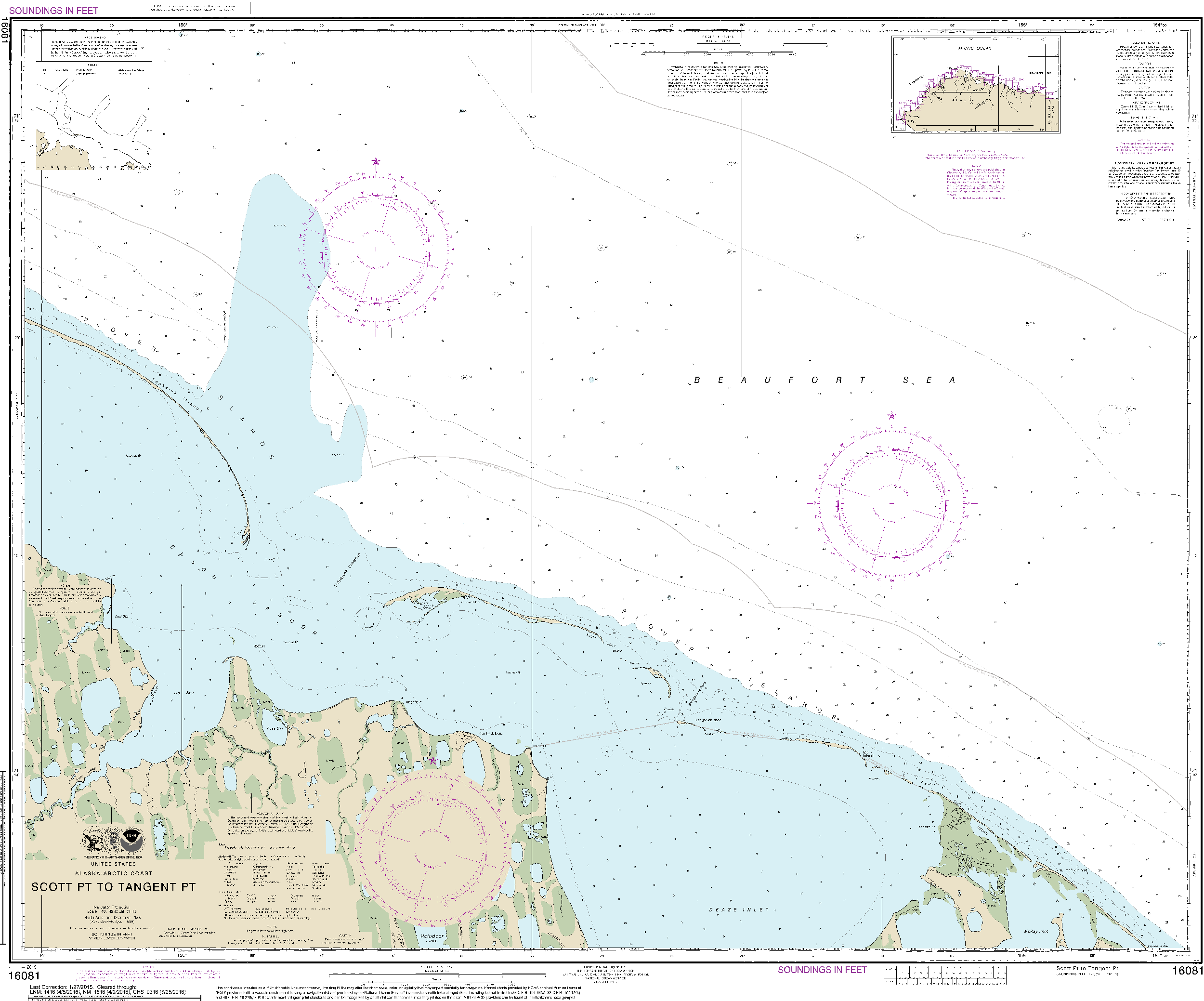 NOAA Nautical Chart 16081: Scott Pt. to Tangent Pt.