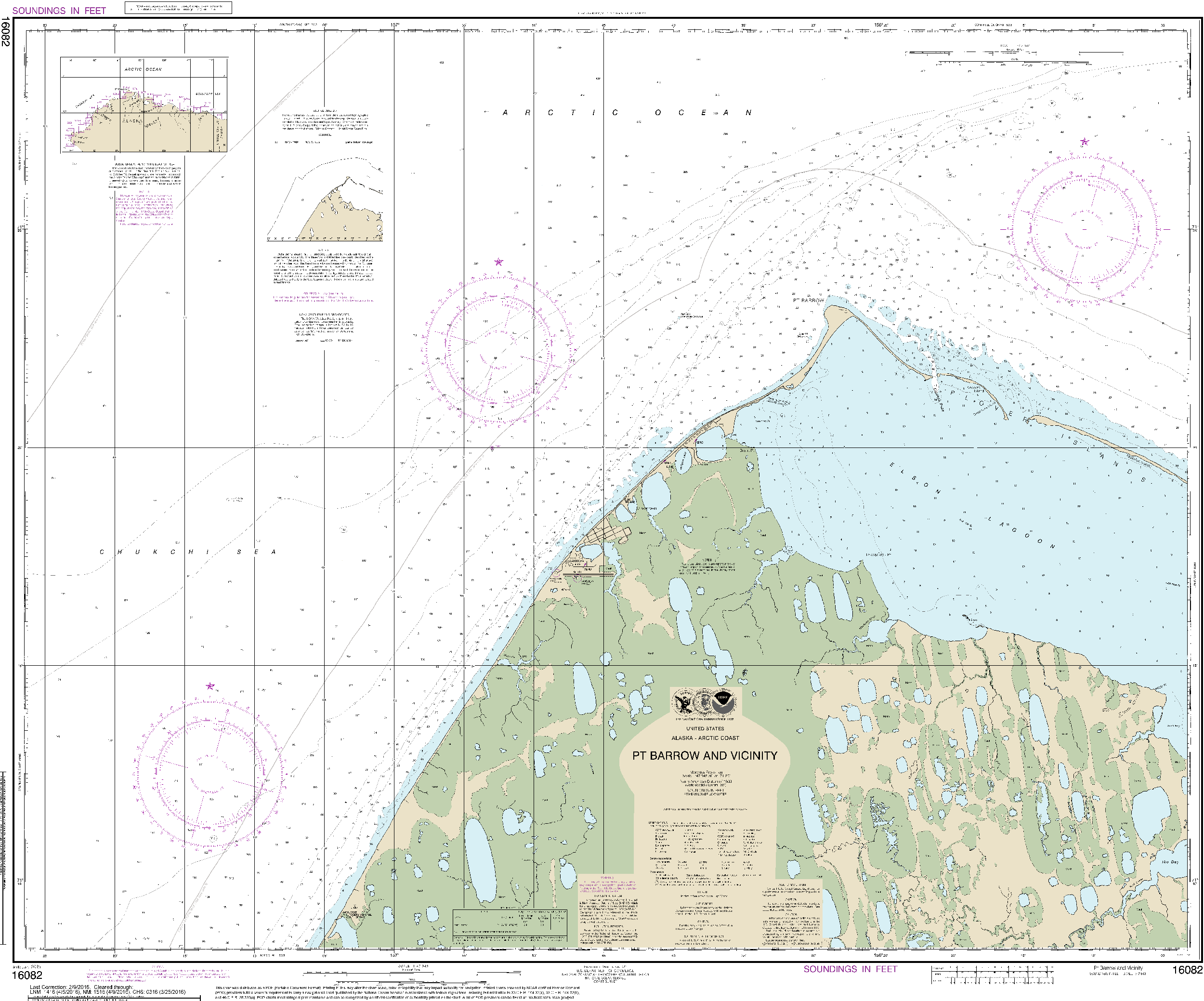 NOAA Nautical Chart 16082: Pt. Barrow and vicinity