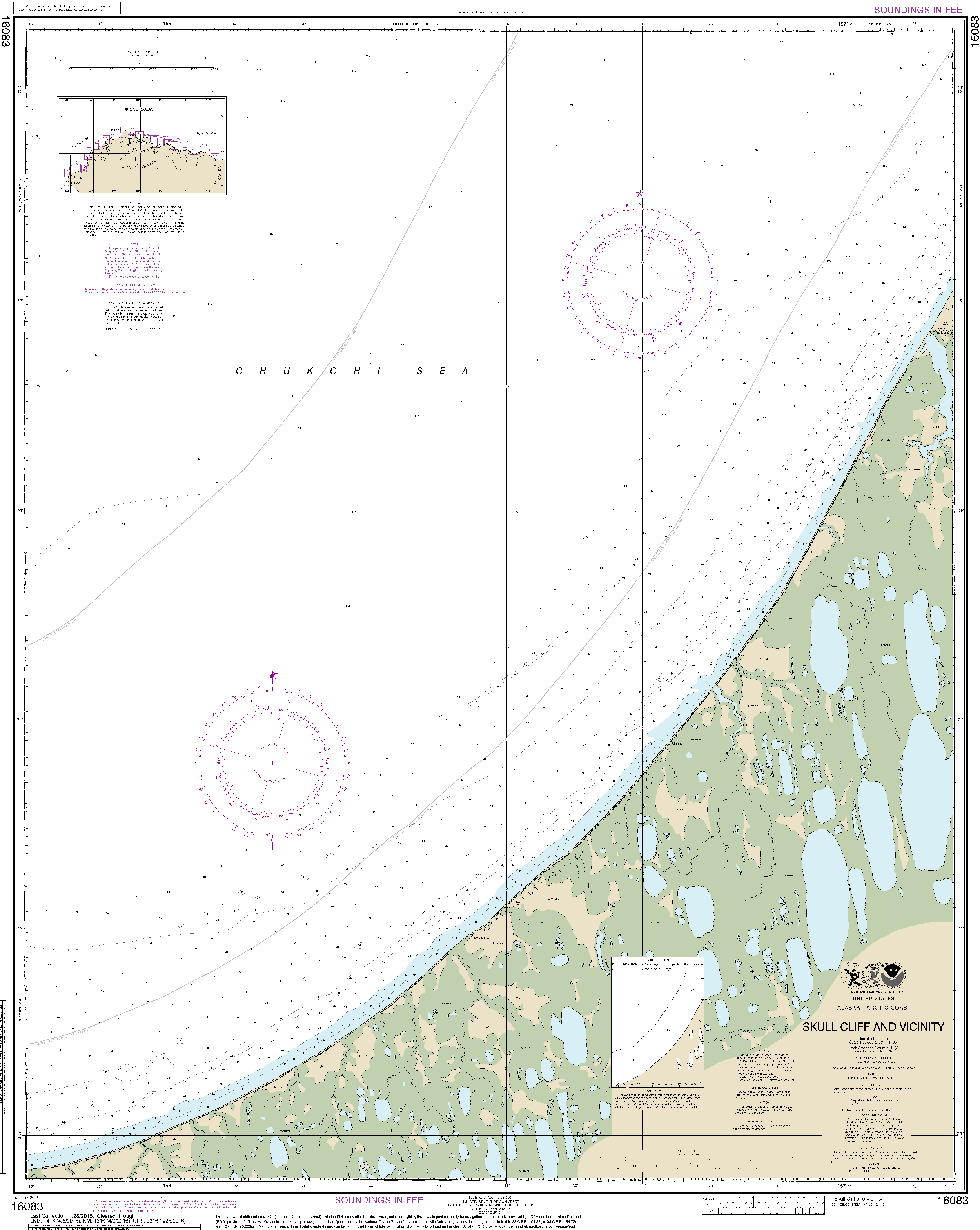 NOAA Nautical Chart 16083: Skull Cliff and vicinity