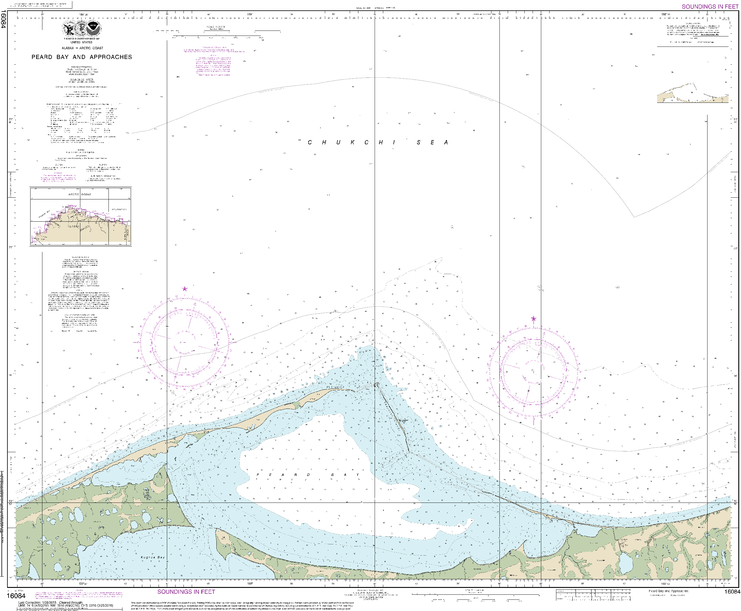 NOAA Nautical Chart 16084: Peard Bay and approaches