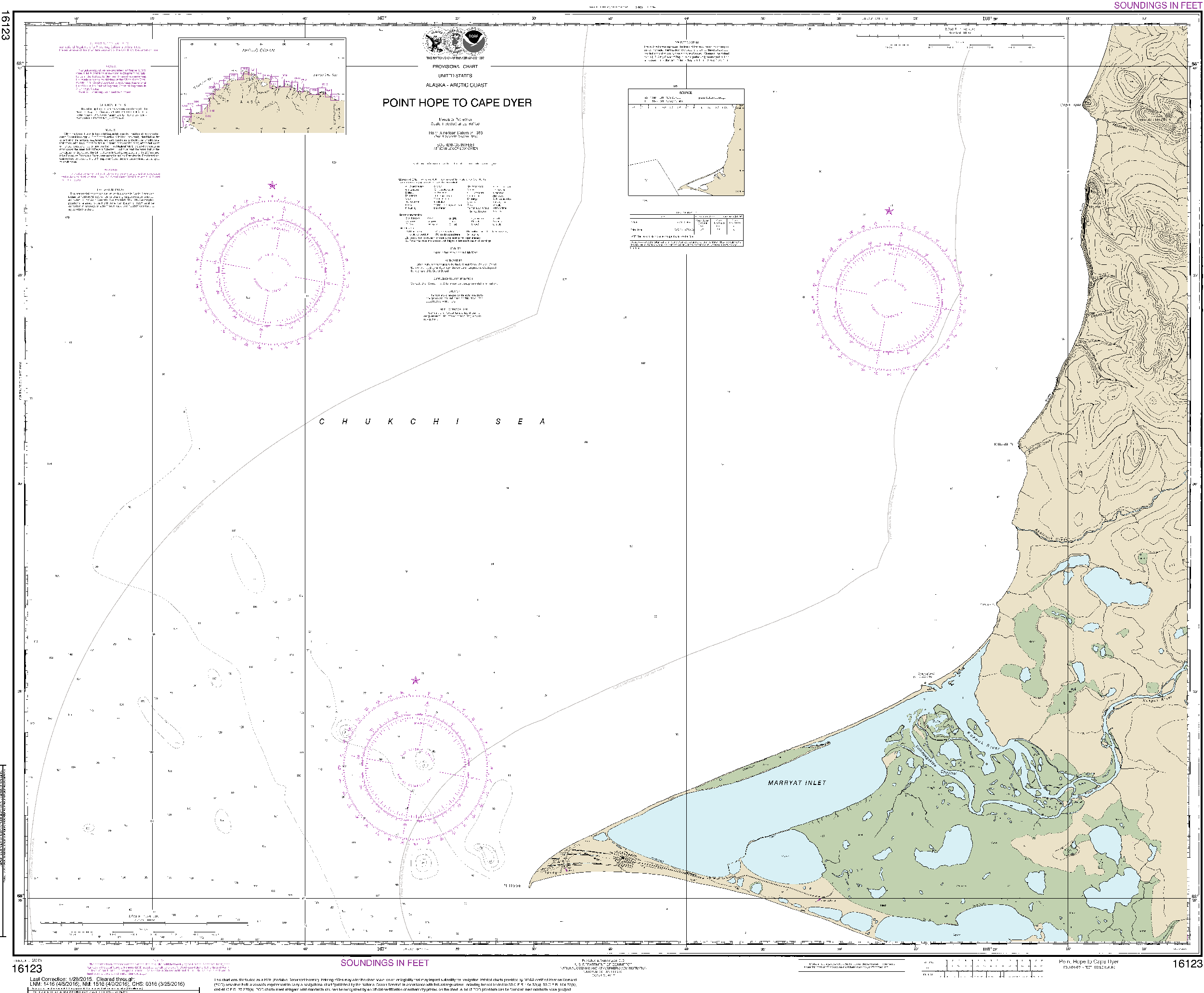 NOAA Nautical Chart 16123: Point Hope to Cape Dyer