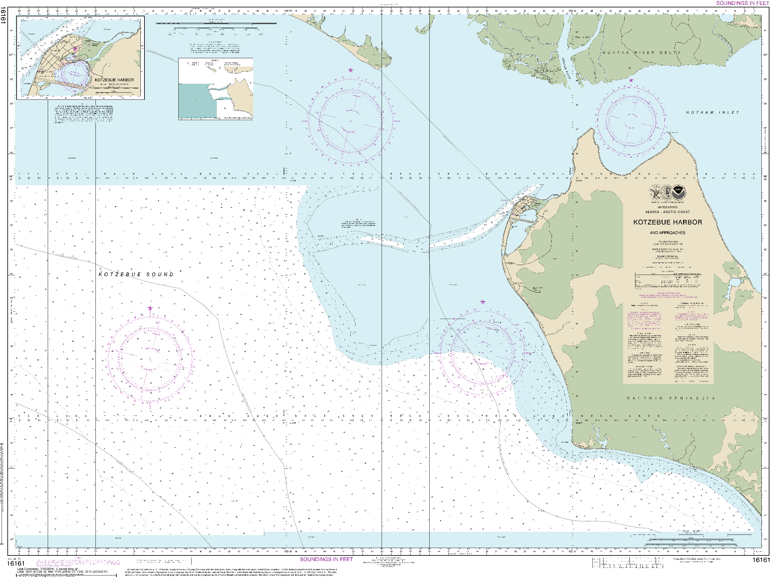 NOAA Nautical Chart 16161: Kotzebue Harbor and Approaches
