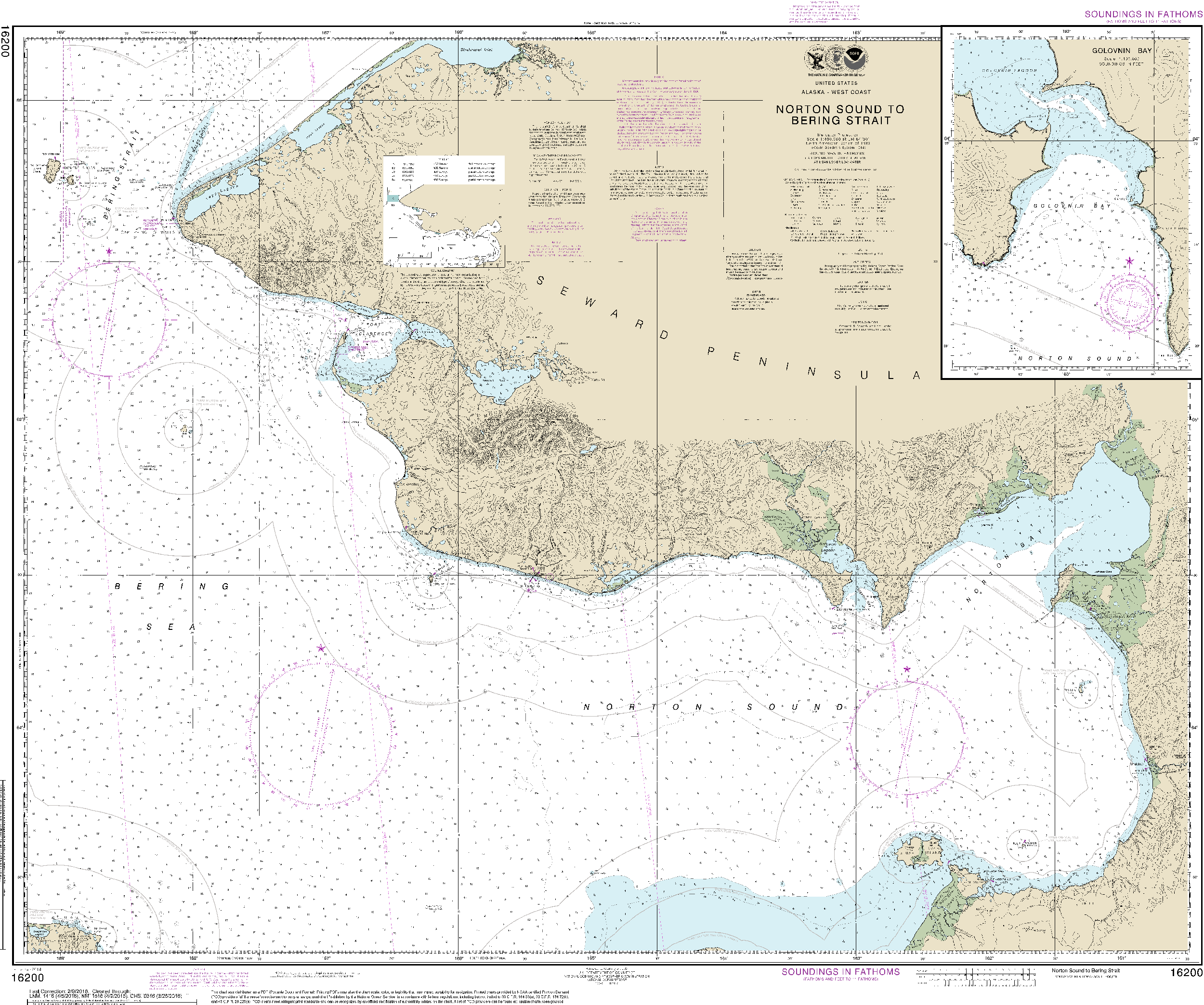 NOAA Nautical Chart 16200: Norton Sound;Golovnin Bay