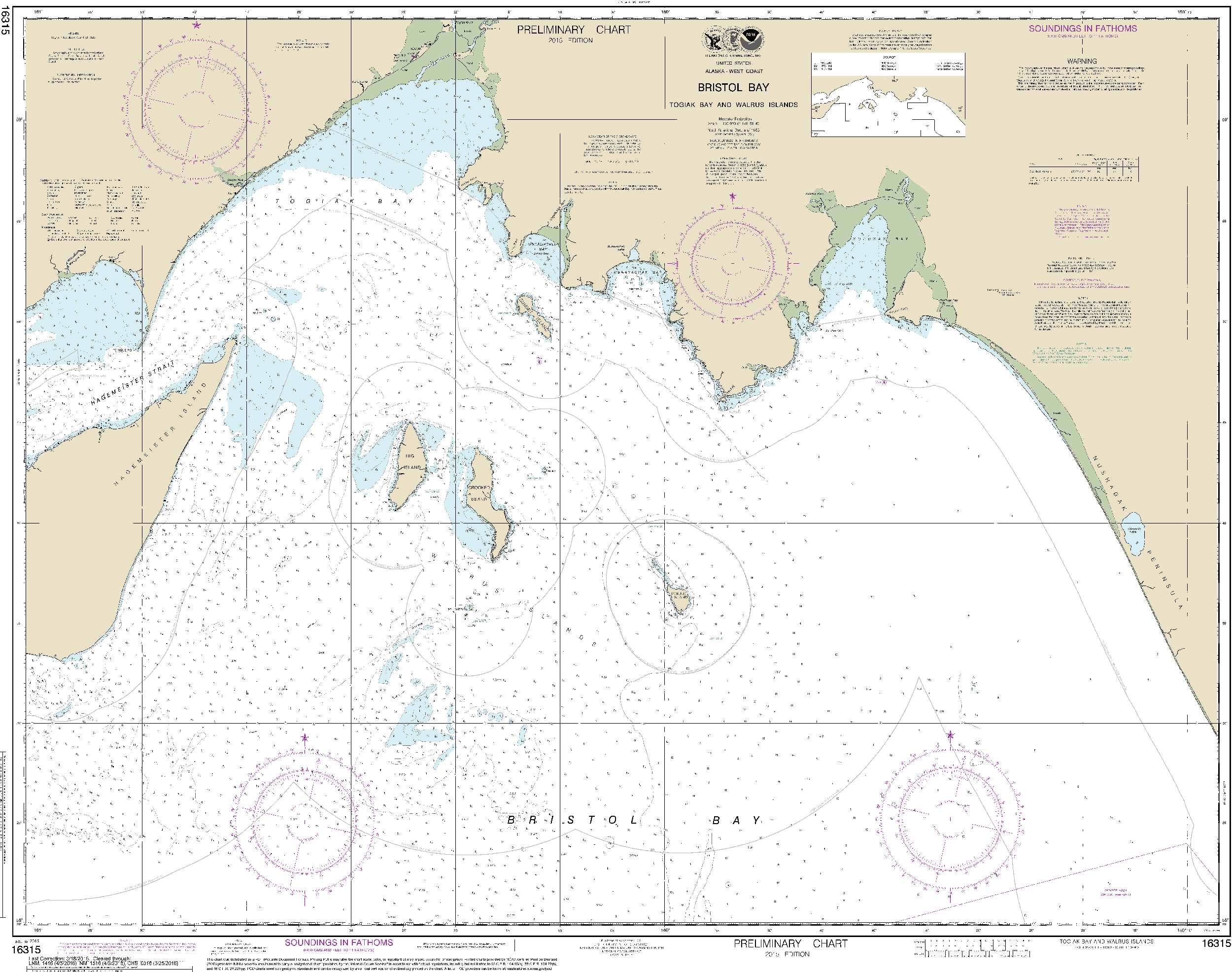 NOAA Nautical Chart 16315: Bristol Bay-Togiak Bay and Walrus Islands