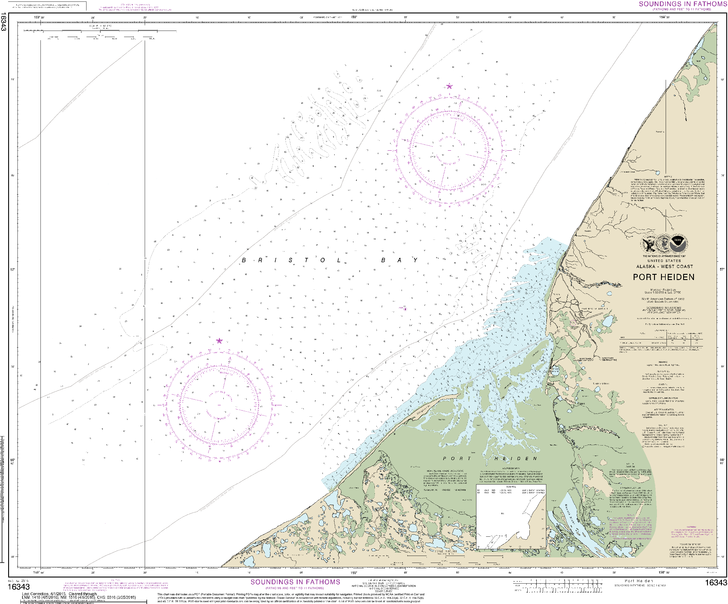 NOAA Nautical Chart 16343: Port Heiden