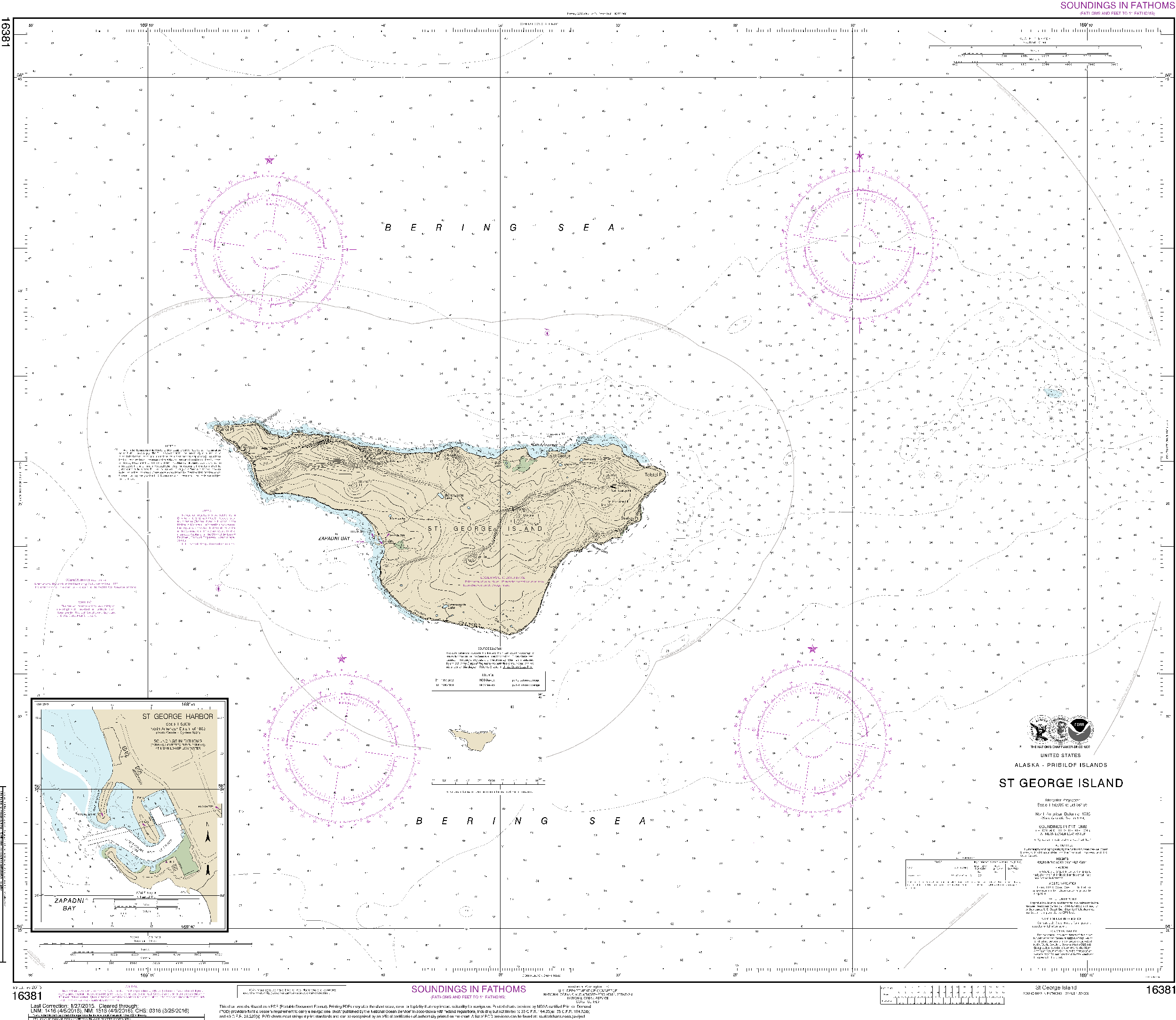 NOAA Nautical Chart 16381: St. George Island, Pribilof Islands