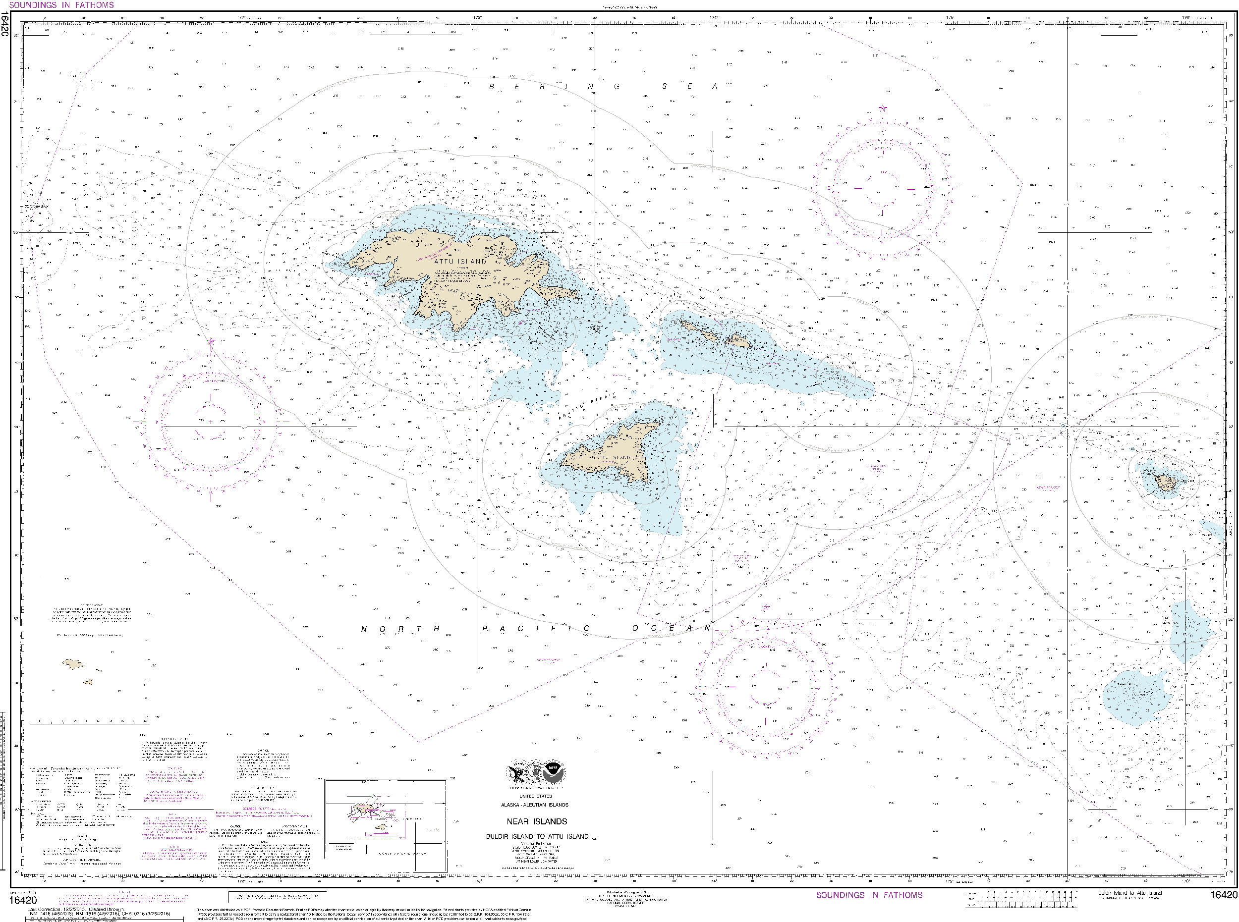 NOAA Nautical Chart 16420: Near Islands Buldir Island to Attu Island